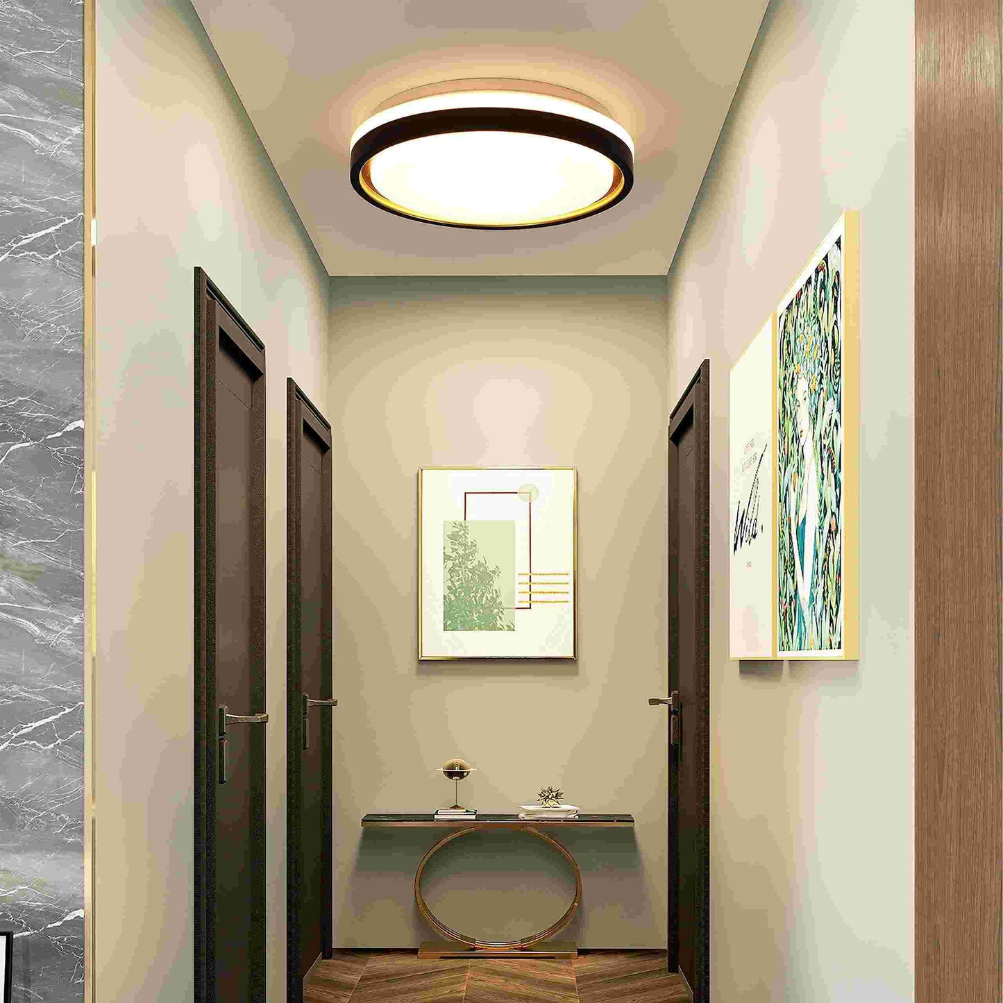 ZMH Deckenlampe LED Deckenleuchte Schlafzimmer - ?30cm Schlafzimmerlampe Dimmbar mit Fernbedienung 18W Modern Rund Wohnzimmerlampe Wei? Gold Deckenbeleuchtung f¨¹r Wohnzimmer K¨¹che Flur Esszimmer