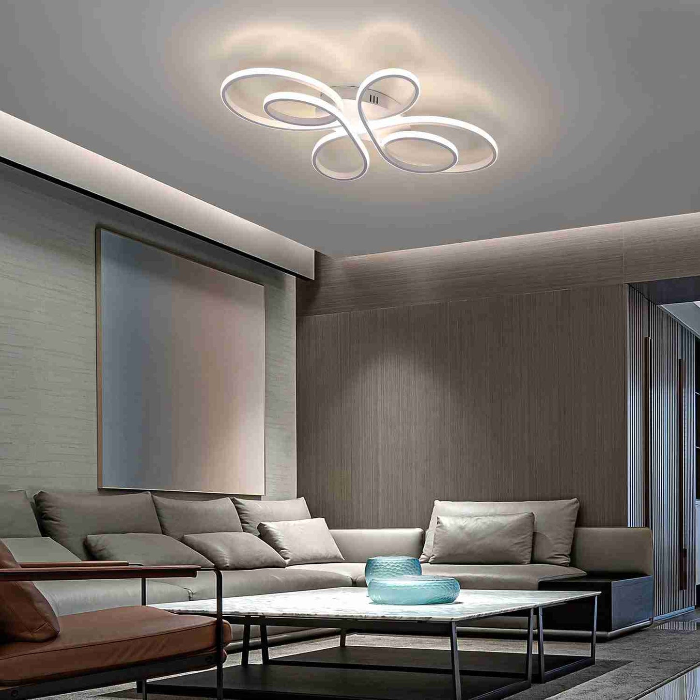 ZMH Deckenlampe LED Deckenleuchte Wohnzimmer - 65W Dimmbar mit Fernbedienung Wohnzimmerlampe Modern Design Schlafzimmerlampe Deckenbeleuchtung f¨¹r Schlafzimmer Arbeitszimmer K¨¹che Kinderzimmer
