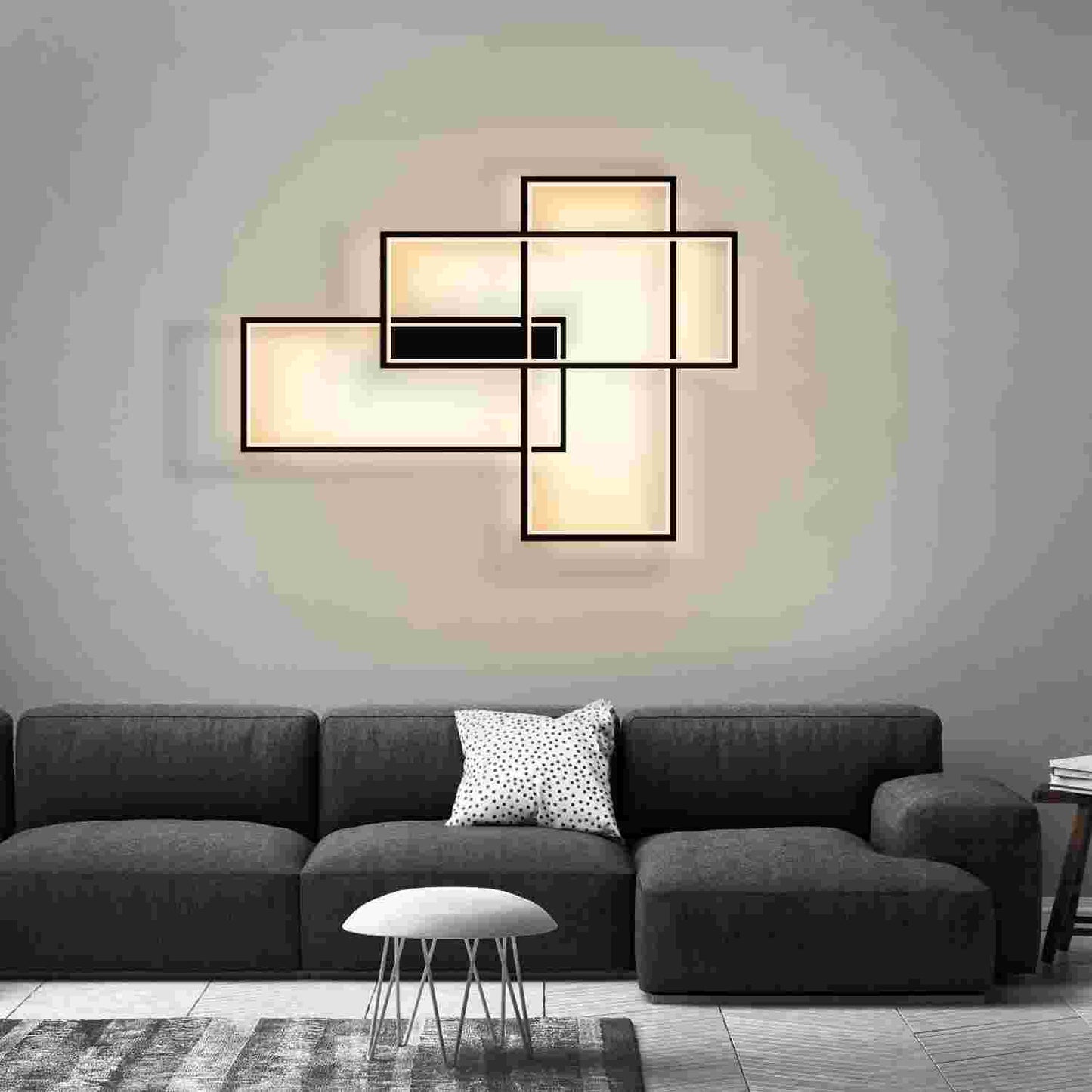 ZMH Deckenlampe LED Deckenleuchte Wohnzimmer - 67cm Wohnzimmerlampe Schwarz Schlafzimmerlampe Modern 35W Schlafzimmer Deckenbeleuchtung Warmwei? K¨¹chenlampe Gro? Flurlampe f¨¹r K¨¹che Flur Esszimmer