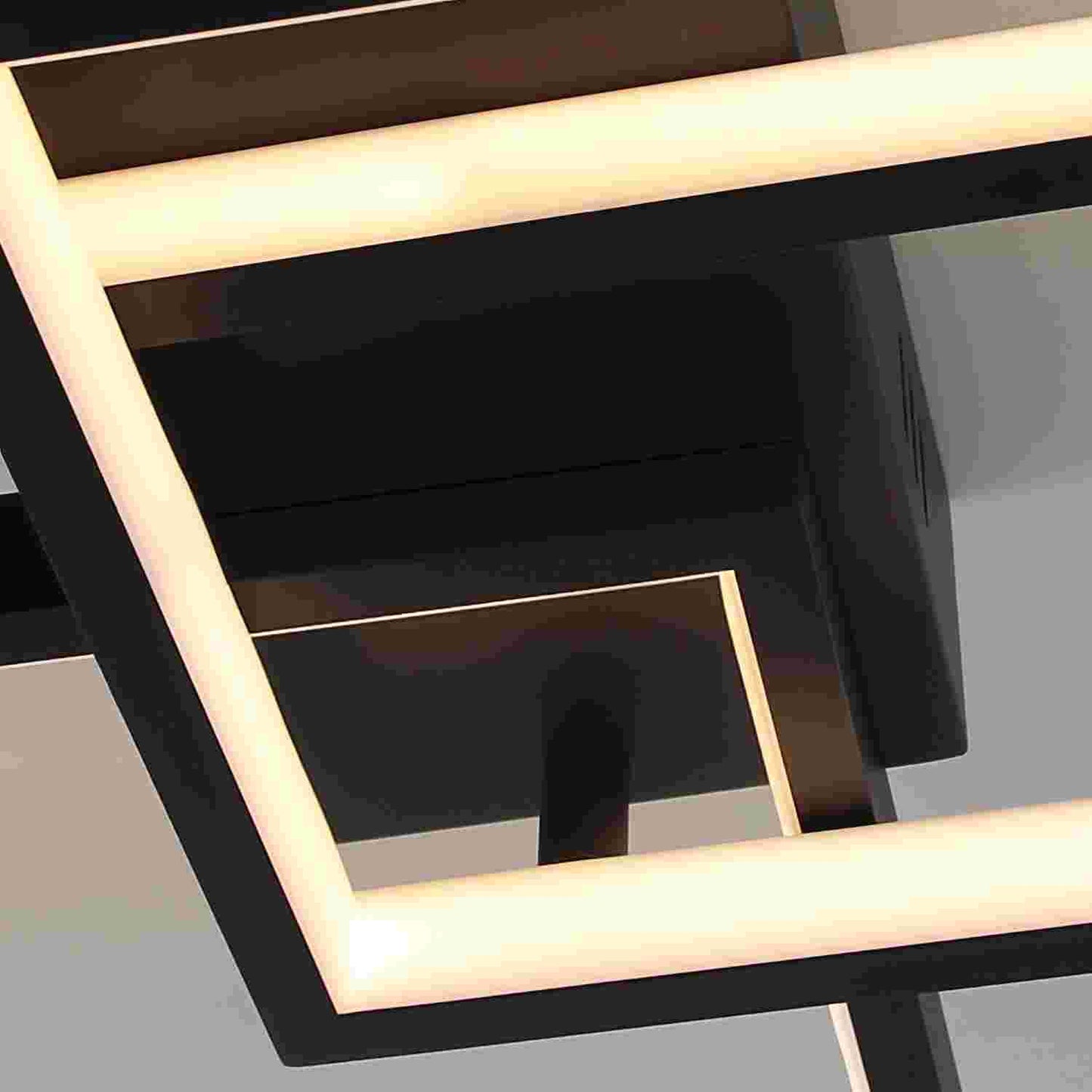 ZMH Deckenlampe LED Deckenleuchte dimmbar mit Fernbedienung 63W Schwarze Wohnzimmerlampe aus Metall Modern-Design f¨¹r Schlafzimmer Esszimmer Wohnzimmer Arbeitszimmer Flur B¨¹ro