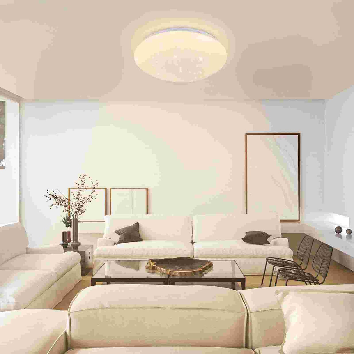 ZMH Deckenlampe LED Deckenleuchte Schlafzimmer - 18W Schlafzimmerlampe Sternenhimmel Warmwei? ?30cm Rund Bad Deckenbeleuchtung IP44 Wasserdicht Badlampe f¨¹r Wohnzimmer Kinderzimmer K¨¹che Flur