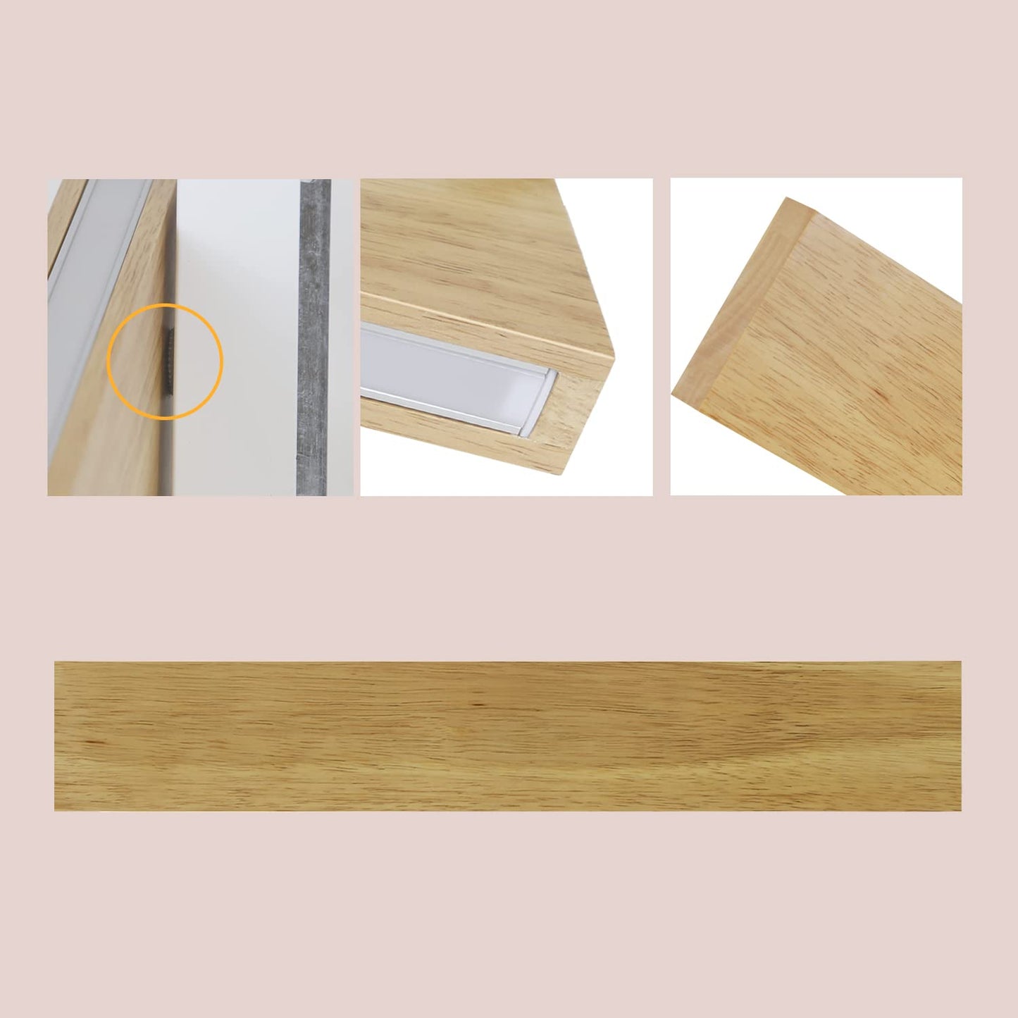 ZMH LED Wandleuchte innen Wandlampe - 52CM Holz Modern Flurlampe Up und Down Design 17W Treppenhauslampe Indirekt 3000K Warmwei? Wandbeleuchtung f¨¹r Wohnzimmer Schlafzimmer Flur Treppenhaus Bett K¨¹che