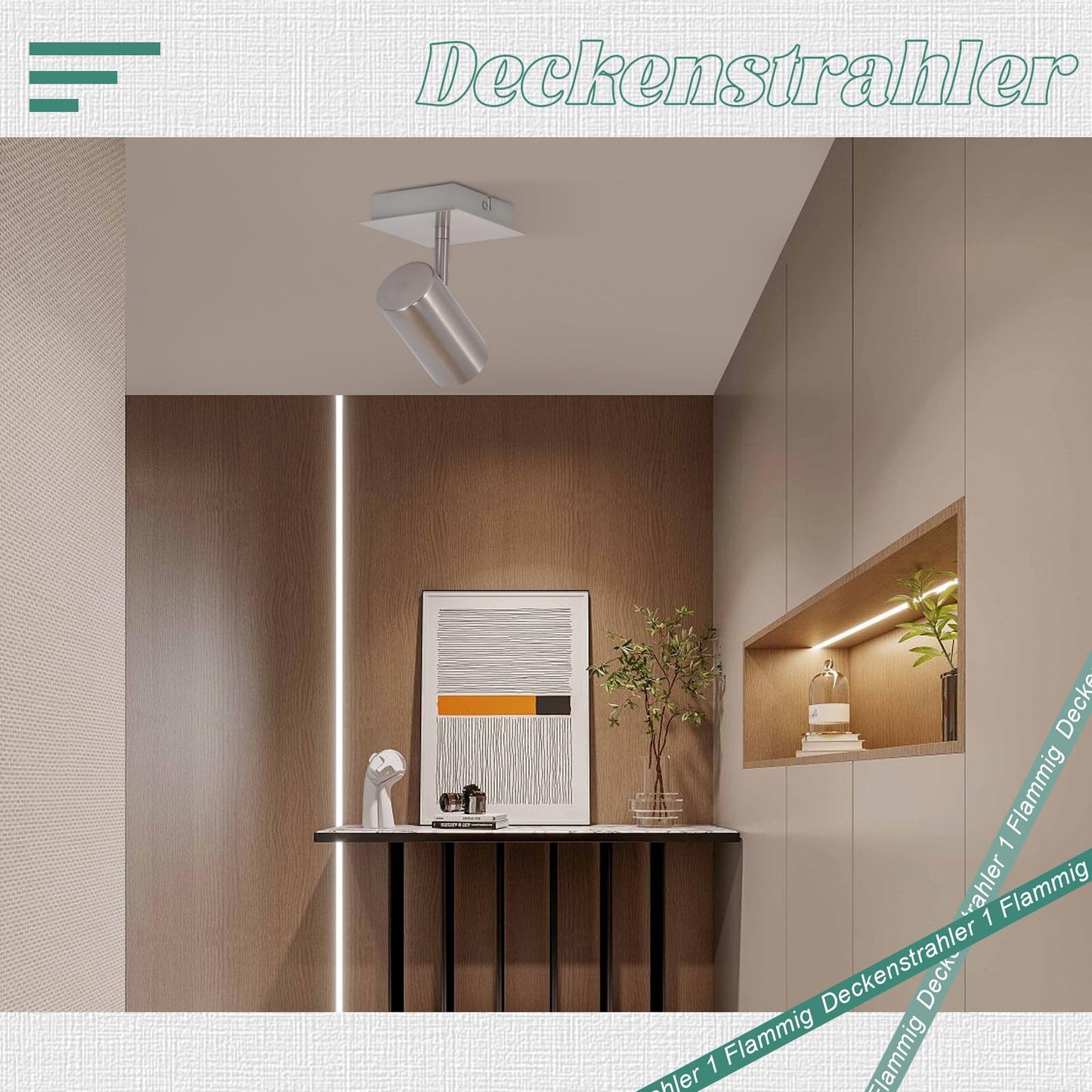 ZMH Deckenstrahler 1 Flammig Deckenleuchte GU10 - LED Deckenlampe Flur 330¡ãSchwenkbar Modern Deckenspots Innen f¨¹r Schlafzimmer Wohnzimmer Kinderzimmer K¨¹che Flur Ohne Leuchtmittel