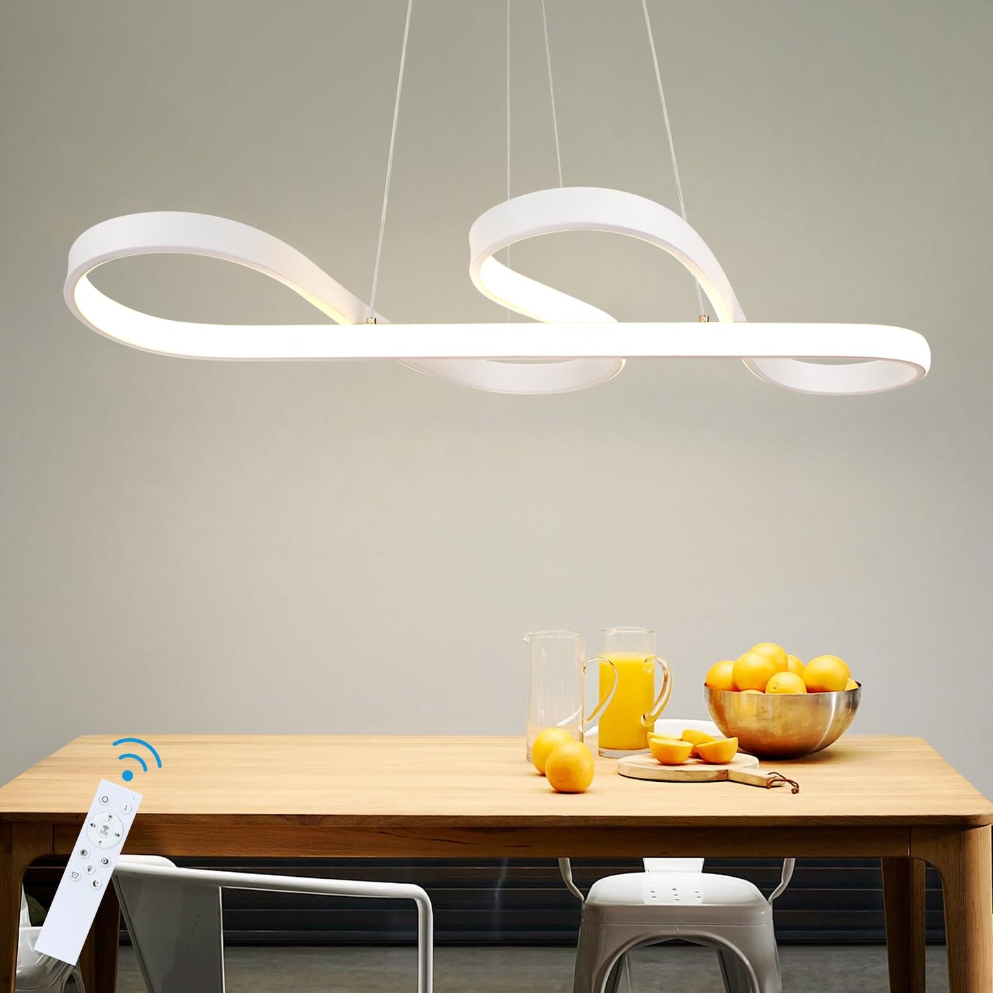 ZMH Pendelleuchte Esstisch LED H?ngeleuchte - K¨¹chenlampe H?ngend Dimmbar H?ngelampe Wohnzimmer 47W Esstischlampe Wei? Schlafzimmer Esszimmerlampe Modern Pendellampe H?henverstellbar f¨¹r K¨¹che