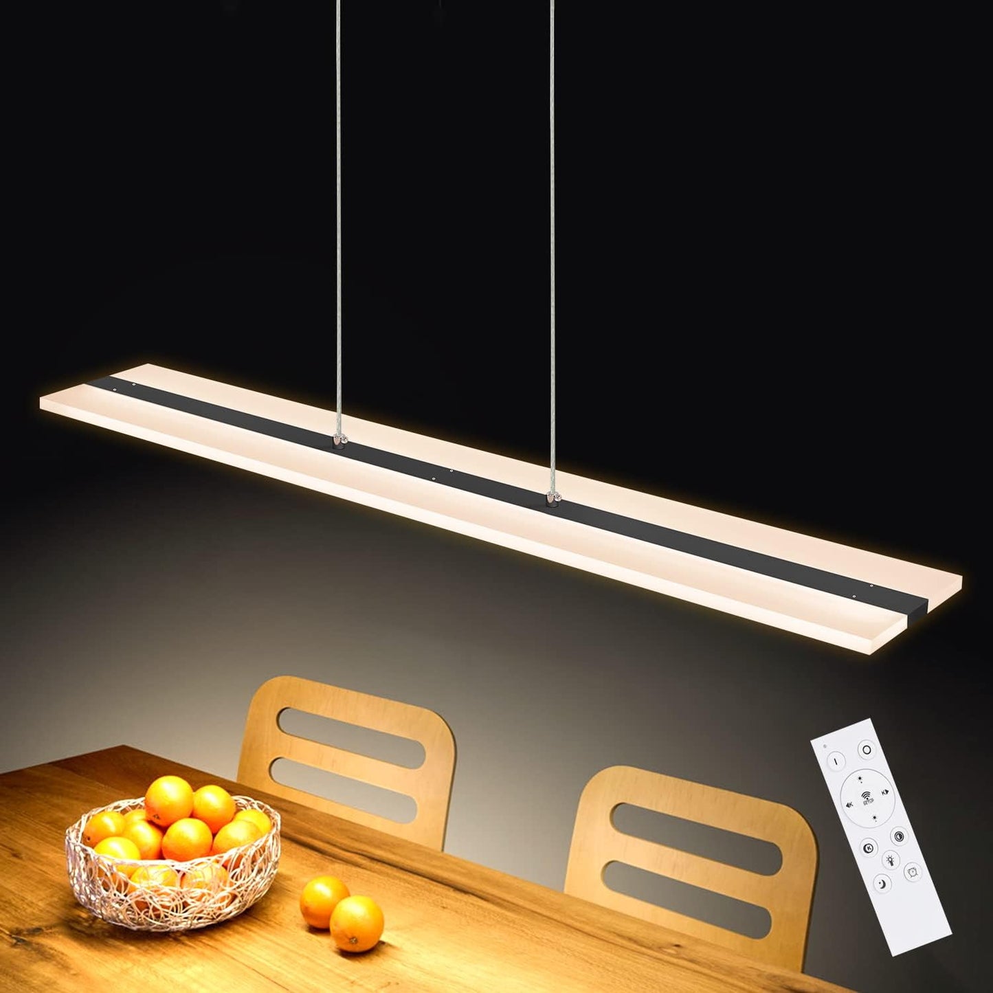 ZMH LED Pendelleuchte Esstisch H?ngeleuchte - Modern Esstischlampe Dimmbar mit Fernbedienung H?ngelampe Acryl Panel Pendellampe Esszimmer K¨¹chenlampe H?ngend f¨¹r B¨¹ro K¨¹che Wohnzimmer Restaurant