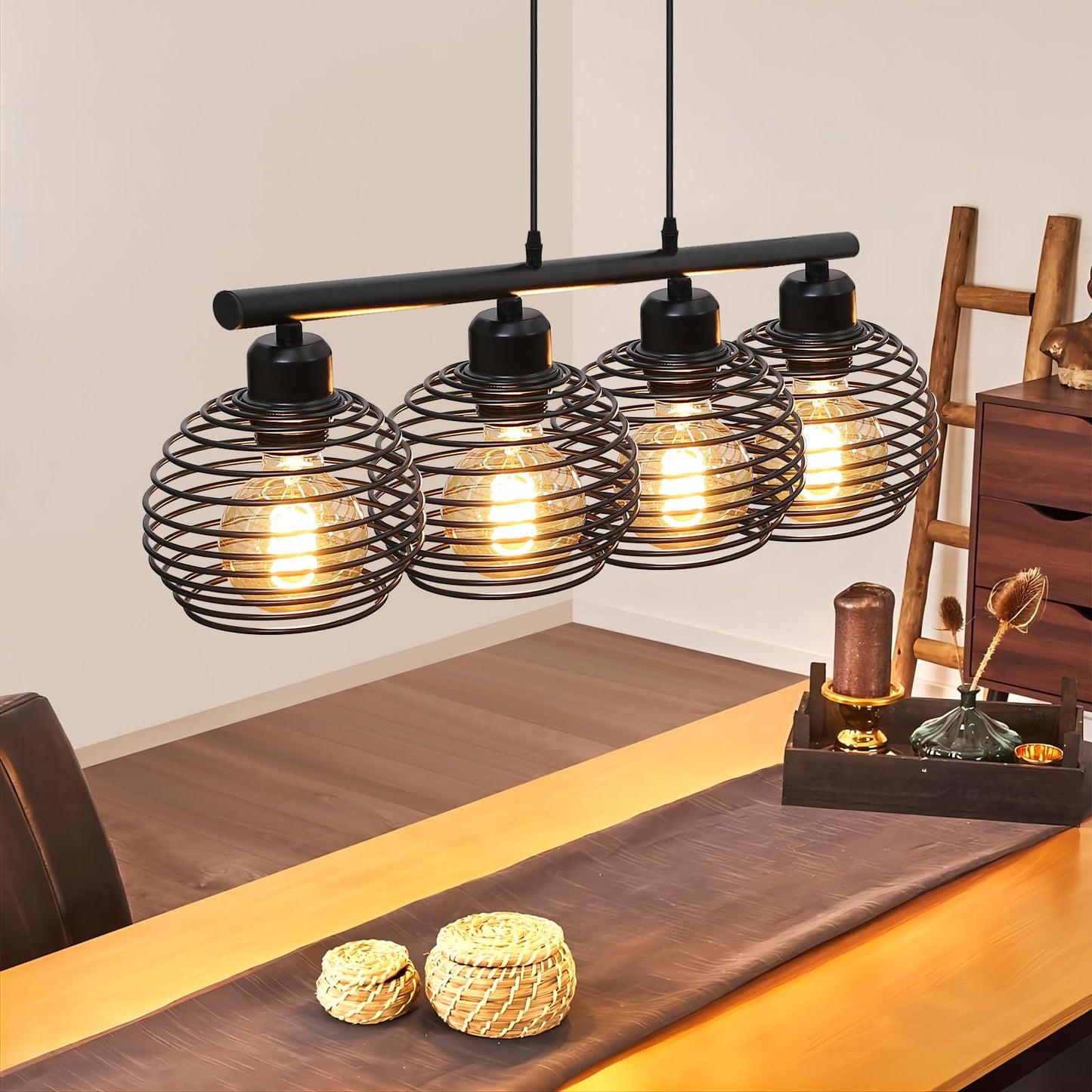 ZMH Pendelleuchte Esstisch H?ngelampe Vintage: Schwarz Esstischlampe E27 Esszimmerlampe Retro K¨¹che Industrial H?ngeleuchte aus Metall Pendellampe f¨¹r Esszimmer Wohnzimmer Arbeitszimmer B¨¹ro
