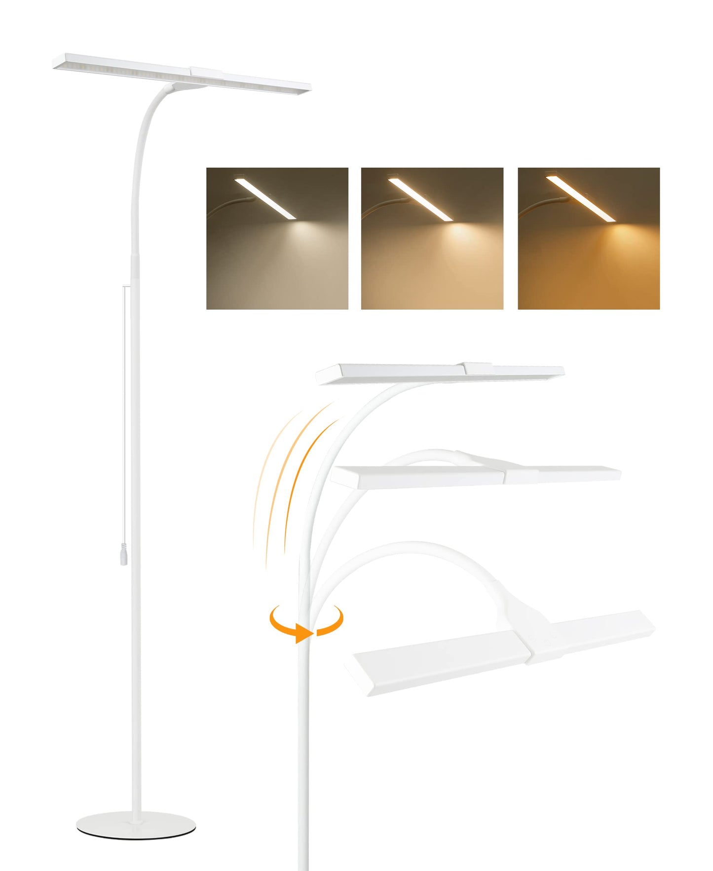 ZMH LED Stehlampe Stehleuchte Dimmbar - Modern Touch Control Leselampe Wohnzimmer 10W mit Timer und Memory Funktion Touch Flexibler Schwanenhals Modern Standleuchte f¨¹r Schlafzimmer