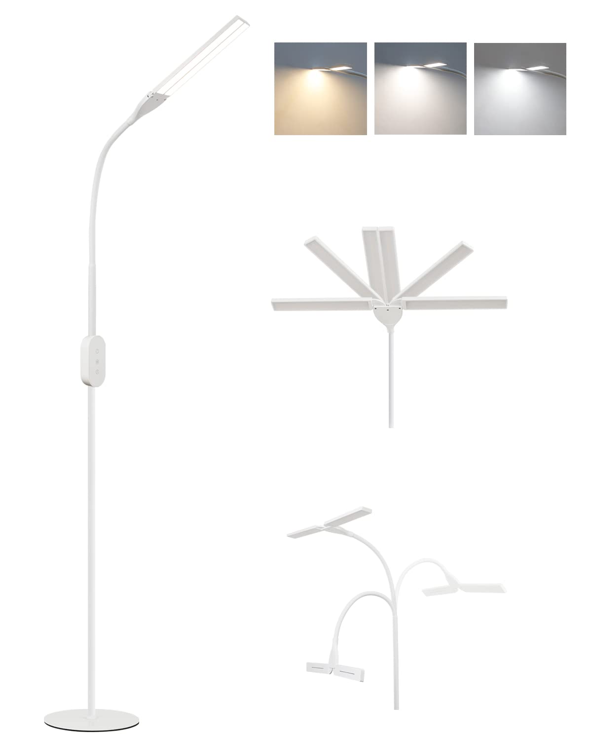 ZMH Stehlampe LED Wohnzimmer Leselampe dimmbar - Stehleuchte B¨¹ro 9W mit Timer & Memory Funktion Helligkeit und Farbtemperatur einstellbar Touch Standleuchte f¨¹r Schlafzimmer H?he: 158CM