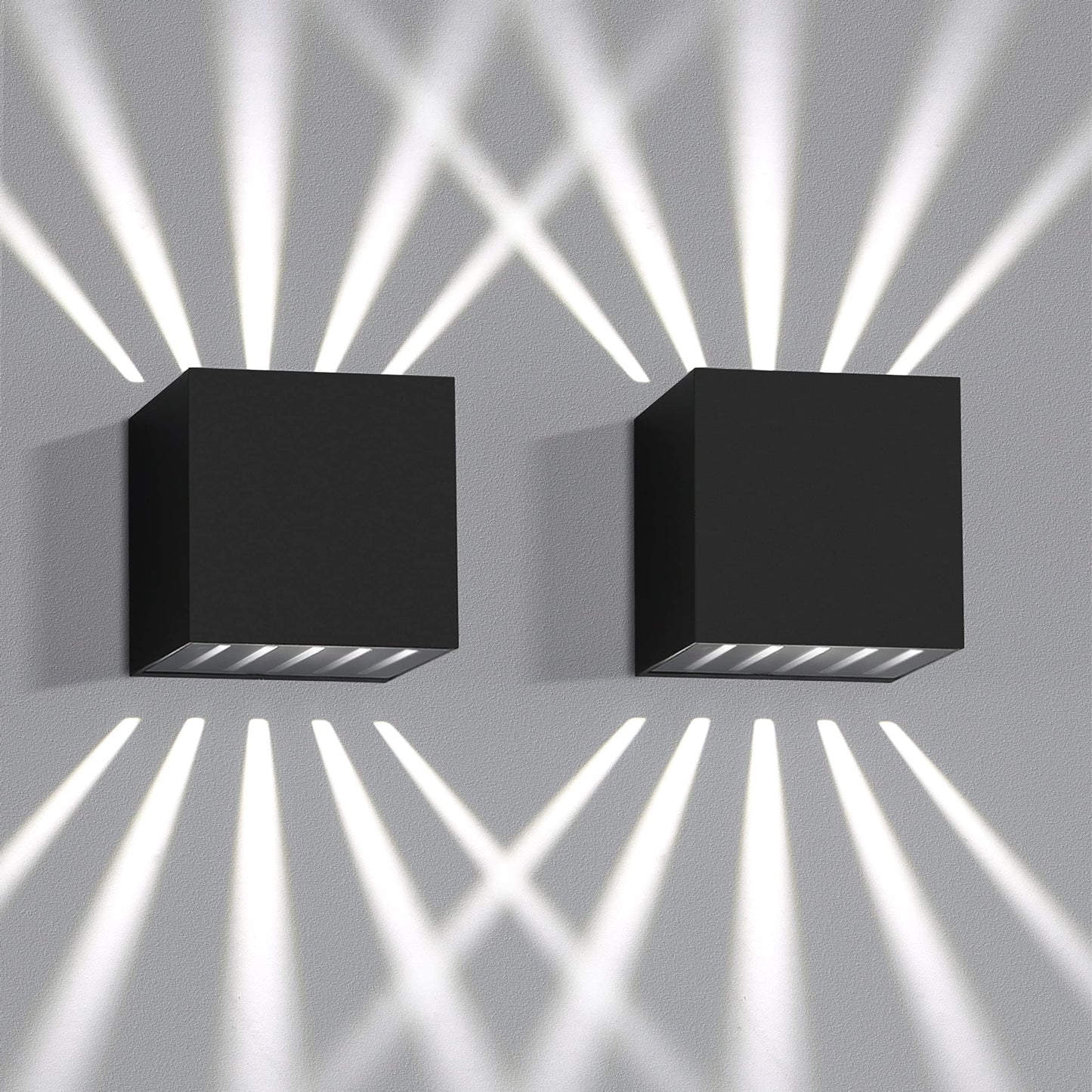 ZMH 2 St¨¹ck Wandlampe LED Wandleuchte Innen & Au?en - Schwarz Au?enlampe IP65 Wasserdicht Au?enwandleuchte 3000K Kaltwei? Up Down 10W Wandbeleuchtung f¨¹r Treppenhaus Flur Balkon Badezimmer