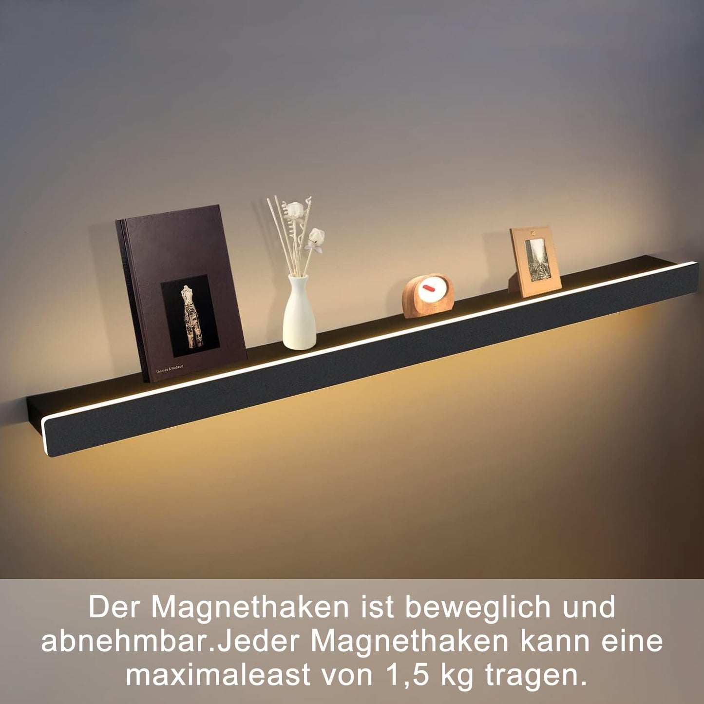 ZMH LED Wandleuchte Innen Wandlampe - Schwarz 100CM Lang Flurlampe Up Down Treppenhauslampe 37W Warmwei? K¨¹chenlampe mit 3 Haken Wandbeleuchtung f¨¹r Schlafzimmer K¨¹che Eingang Treppenhaus