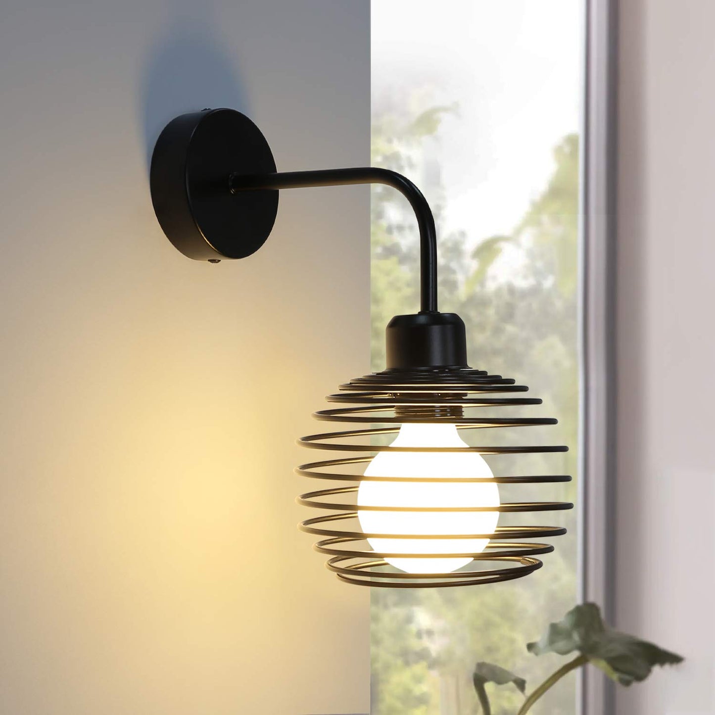 ZMH Wandleuchte Vintage Innen Wandlampe Retro Wandbeleuchtung Schwarz Flurlampe E27 f¨¹r Wohnzimmer Schlafzimmer K¨¹che Esszimmer Flur Treppe Bar Industrial (ohne Leuchtmittel)
