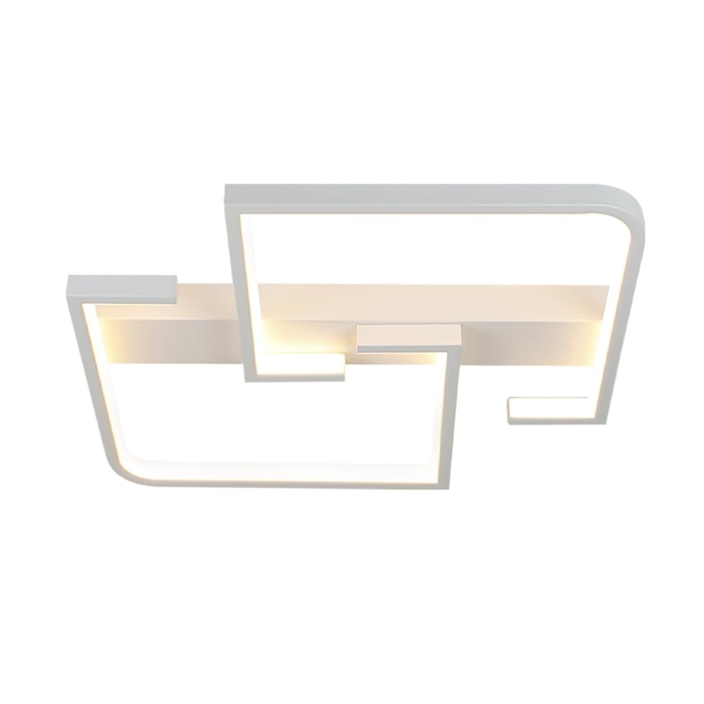 ZMH Deckenlampe LED Deckenleuchte Modern Klein Flurlampe 19W 30CM K¨¹chenlampe Wei?e Schlafzimmerlampe Warmwei? 3000K Geometrie Design f¨¹r Innen Flur Schlafzimmer K¨¹che Wohnzimmer Studio