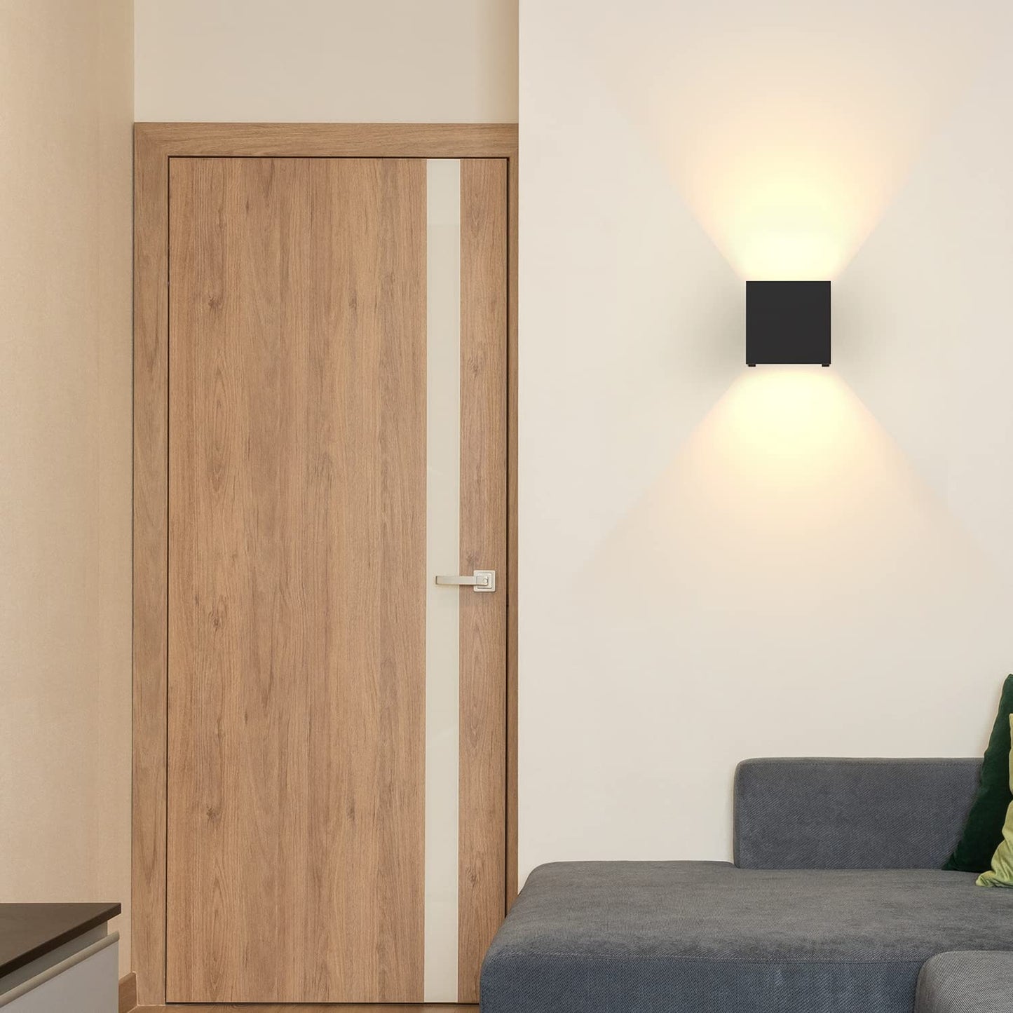 ZMH LED Wandleuchte Innen Wandlampe - 2ER Au?enwandleuchten Schwarz Wandbeleuchtung Aussen 5W Aussenlampe Up Down Wandstrahler IP65 Au?enbeleuchtung 3000K Warmwei? f¨¹r Hauswand Treppenhaus