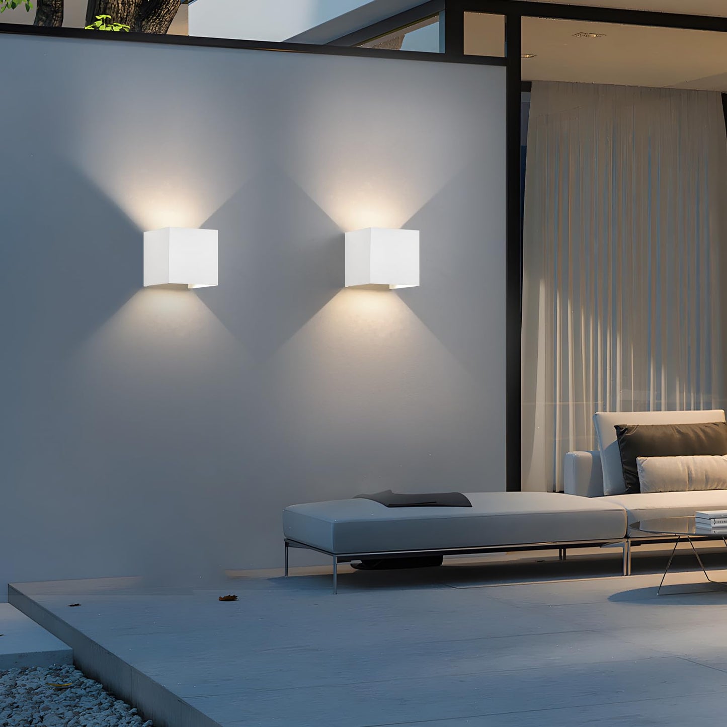 ZMH LED Wandleuchte Aussen Wandlampe - Up Down Au?enwandleuchten Wei? innen Wandbeleuchtung Au?enlampe Wand 5W IP65 Wasserdicht aus Metall 3000K Au?enleuchte Wandstrahler f¨¹r Hauswand Flur Garten