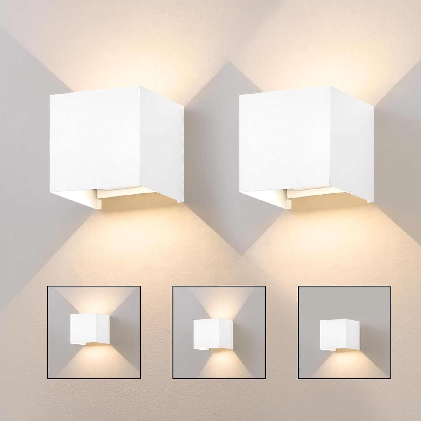 ZMH LED Wandleuchte aussen Wandlampe - 2 St¨¹ck Au?enwandleuchte Schwarz Aussen Wandbeleuchtung innen Up Down Wandstrahler 5W IP65 Wasserdicht 3000K Au?enlampe Wand Aussenleuchte f¨¹r Hauswand Flur