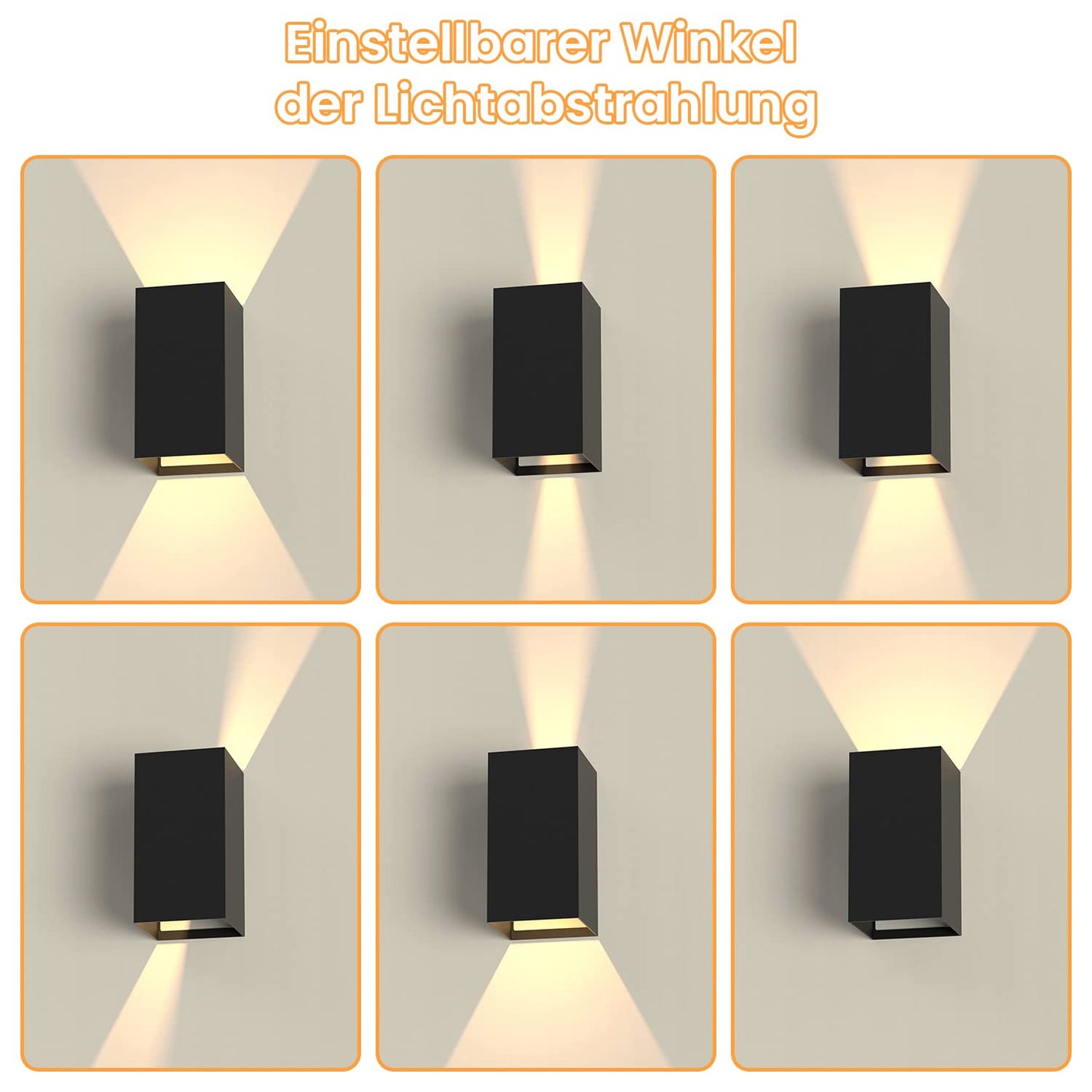 ZMH LED Wandleuchte Innen Wandlampe - 2ER Au?enwandleuchten Schwarz Wandbeleuchtung Aussen Aussenlampe 5W Au?enlampe Up Down Wandstrahler IP65 Au?enleuchte 3000K Warmwei? f¨¹r Hauswand Garten