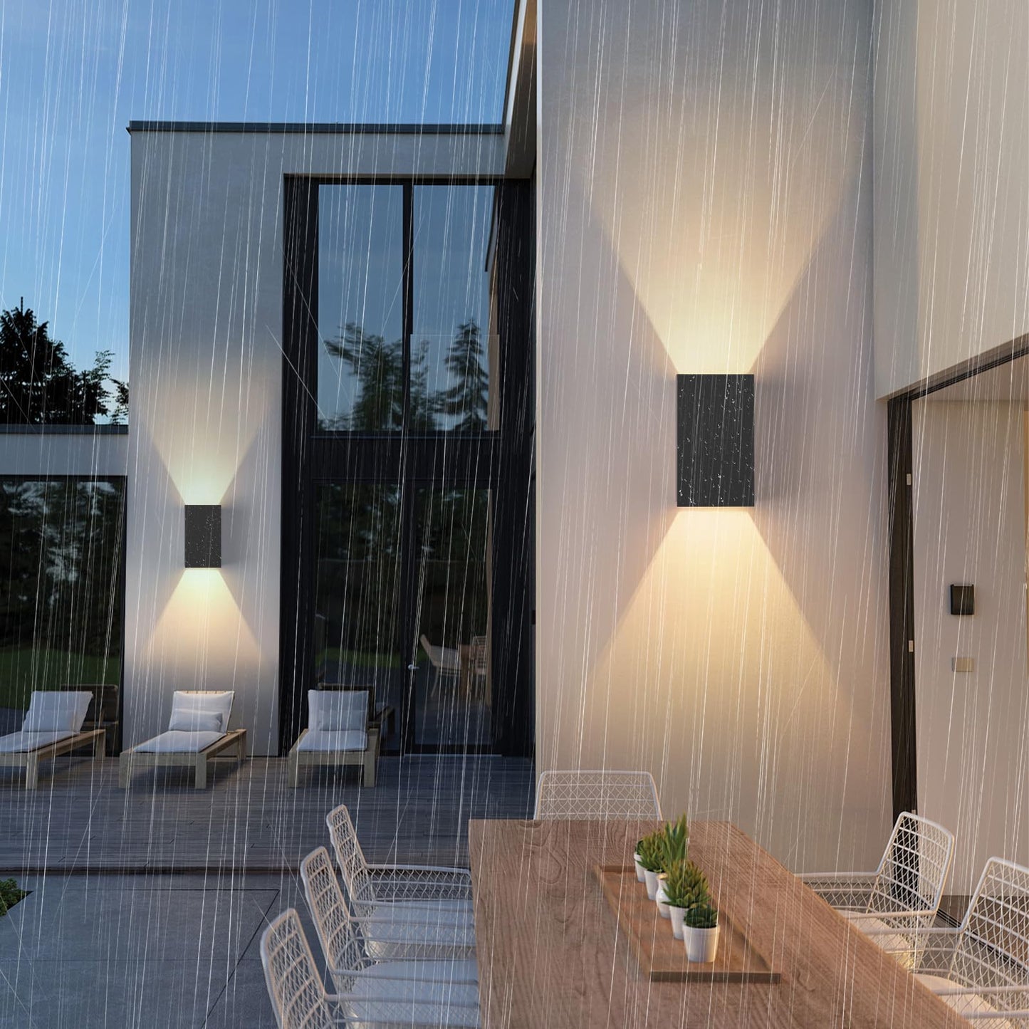 ZMH Wandleuchte aussen LED Wandlampe innen: Aussenlampe Wand Au?enwandleuchten Schwarz Wandbeleuchtung Au?enlampe Hauswand 5W IP65 Warmwei? 3000K Wandstrahler Up Down Au?enleuchte f¨¹r Garten