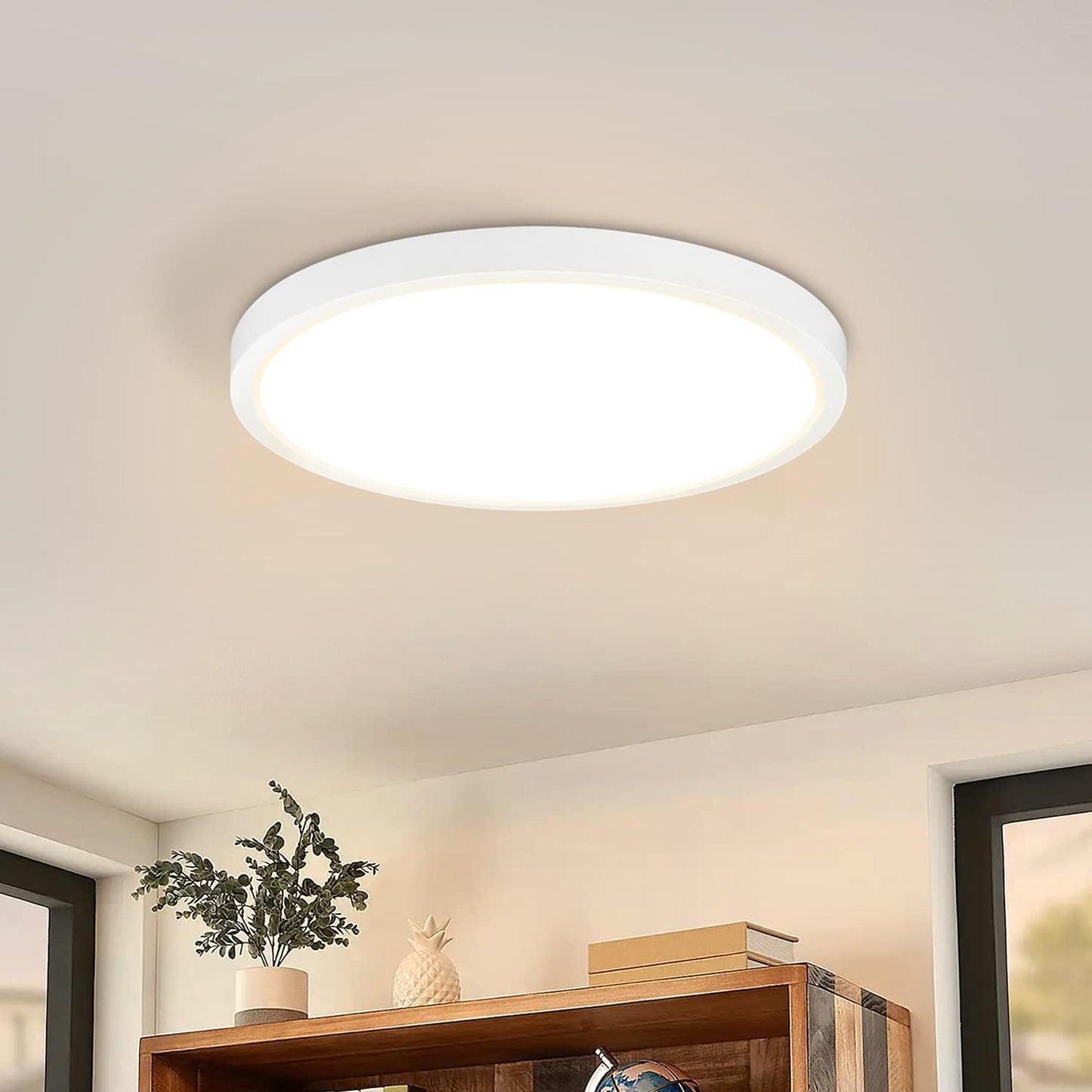 ZMH Deckenlampe LED Deckenleuchte Flach - Flurlampe 8W Badlampe Rund Flur Deckenbeleuchtung Warmewei? Schlafzimmerlampe Klein Badezimmerlampe IP44 K¨¹chenlampe ?17cm f¨¹r Schlafzimmer Badezimmer K¨¹che