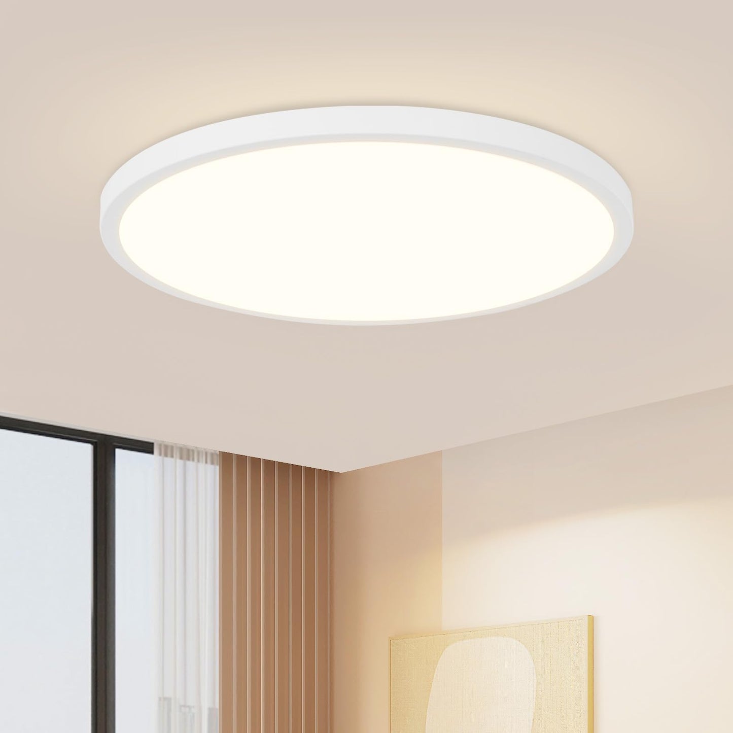 ZMH Deckenlampe LED Deckenleuchte Badezimmer - ?30cm Schlafzimmerlampe Flach K¨¹chenlampe 4000K Badezimmerlampe 18W Schlafzimmer Deckenbeleuchtung Badlampe IP44 Flurlampe Rund f¨¹r K¨¹che Flur Bad
