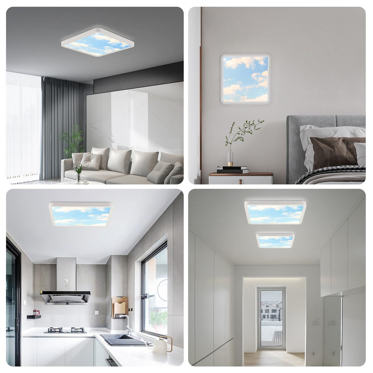 ZMH Deckenlampe LED Deckenleuchte Flach - Schlafzimmerlampe 23cm Schlafzimmer Kinderzimmer Deckenbeleuchtung 4000K Badlampe IP44 K¨¹chenlampe Quadratisch Badezimmerlampe 23W f¨¹r Badezimmer K¨¹che Flur