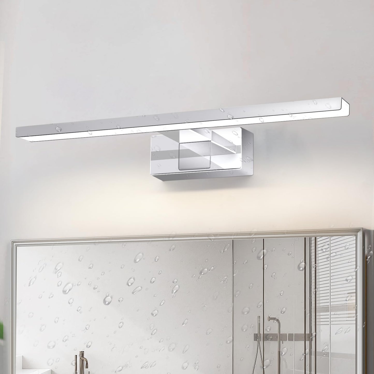 ZMH LED Spiegelleuchte Bad Spiegellampe - 6W Badleuchte Wand 30CM Wandlampe Badezimmer Wasserdicht IP44 Wandleuchte Chrom Modern Neutralwei? 4000K Badlampe Wandmontage f¨¹r Keller K¨¹che Badschrank