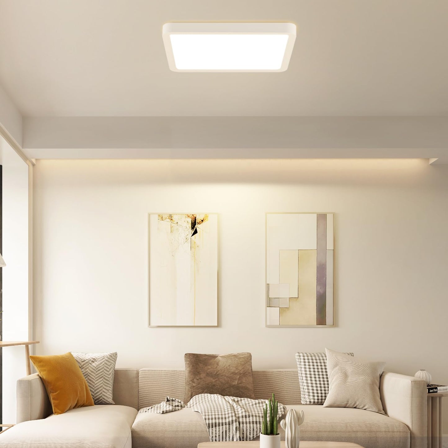 ZMH Deckenlampe LED Deckenleuchte Flach - Schlafzimmerlampe 23CM Badezimmerlampe 18W K¨¹chenlampe Eckig Schlafzimmer Deckenbeleuchtung Flurlampe Decke Badlampe 4000K f¨¹r Badezimmer K¨¹che Flur