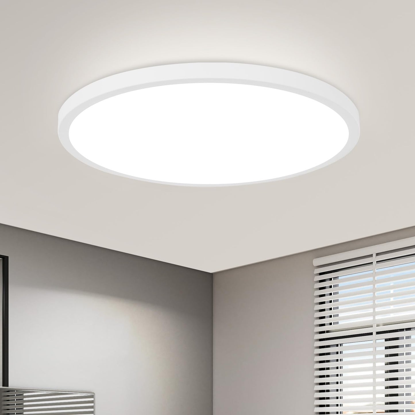 ZMH Deckenlampe LED Deckenleuchte Badezimmer - ?30cm Badezimmerlampe Flach Schlafzimmerlampe Rund K¨¹chenlampe 18W Schlafzimmer Deckenbeleuchtung Flurlampe Kaltwei? Badlampe IP44 f¨¹r K¨¹che Flur Bad