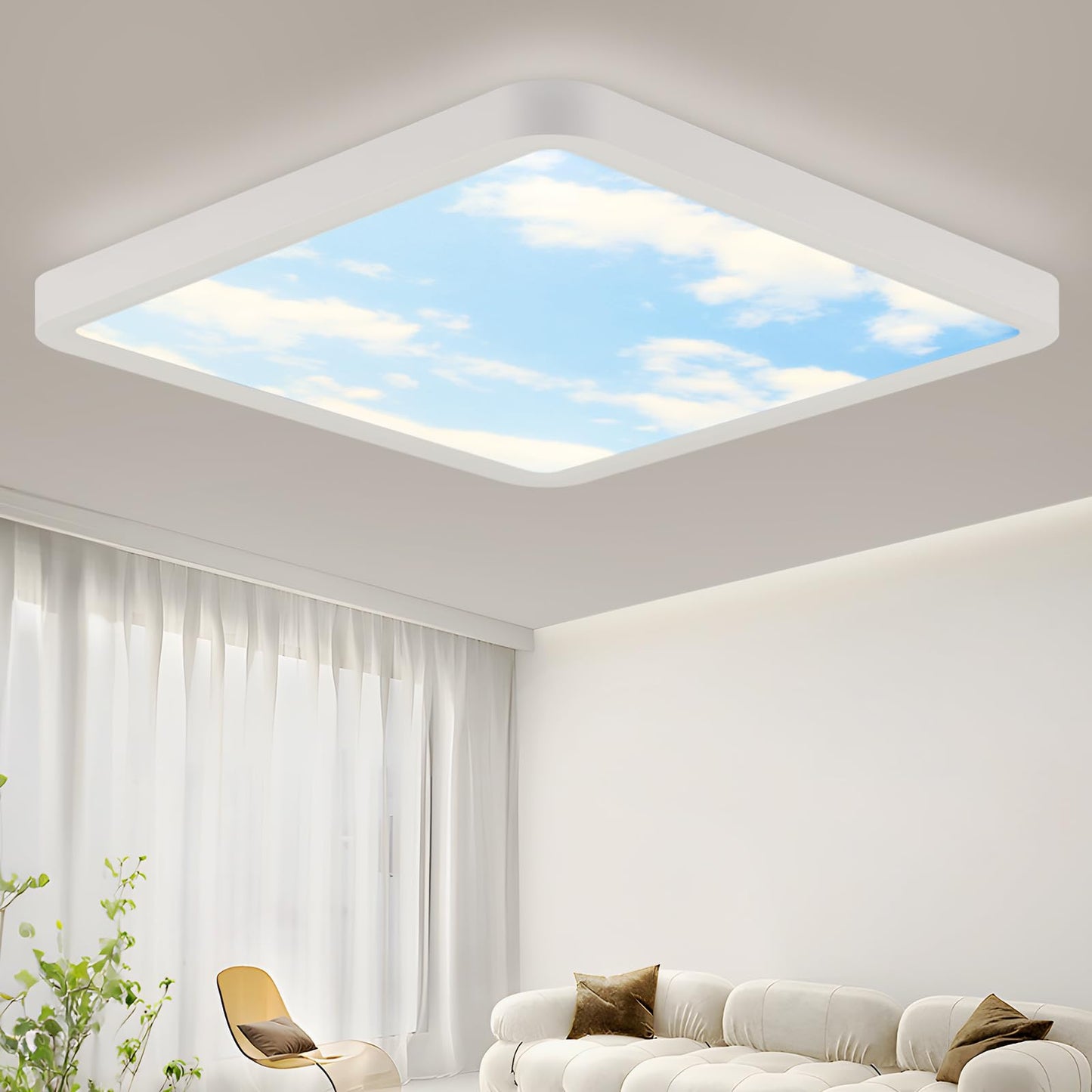 ZMH Deckenlampe LED Deckenleuchte Flach - Schlafzimmerlampe 23cm Schlafzimmer Kinderzimmer Deckenbeleuchtung 4000K Badlampe IP44 K¨¹chenlampe Quadratisch Badezimmerlampe 23W f¨¹r Badezimmer K¨¹che Flur