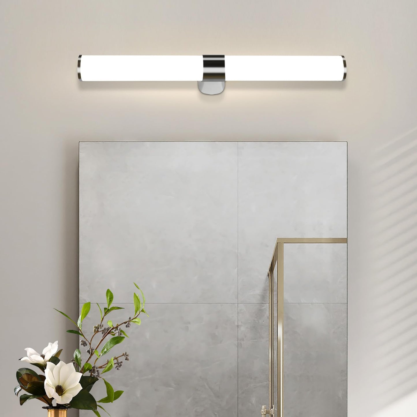 ZMH LED Spiegelleuchte Bad Spiegellampe - 15W Badleuchte Wand 60CM Chrom Wandlampe Wasserdicht IP44 Wandleuchte Neutralwei? 4000K Feuchtraumleuchte Modern f¨¹r Badezimmer Keller K¨¹che Badschrank