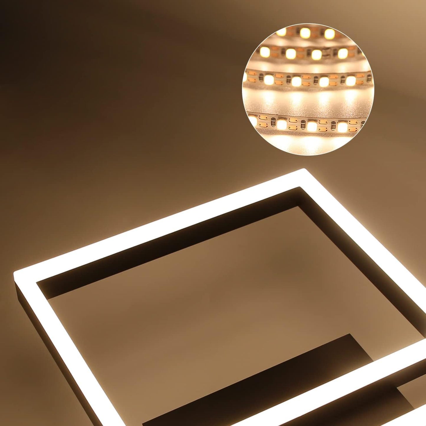 ZMH Deckenlampe LED Deckenleuchte Wohnzimmer - Schlafzimmerlampe Schwarz 61CM Wohnzimmerlampe Dimmbar Modern Design mit Fernbedienung 50W Deckenbeleuchtung f¨¹r Schlafzimmer K¨¹che B¨¹ro Esszimmer Flur