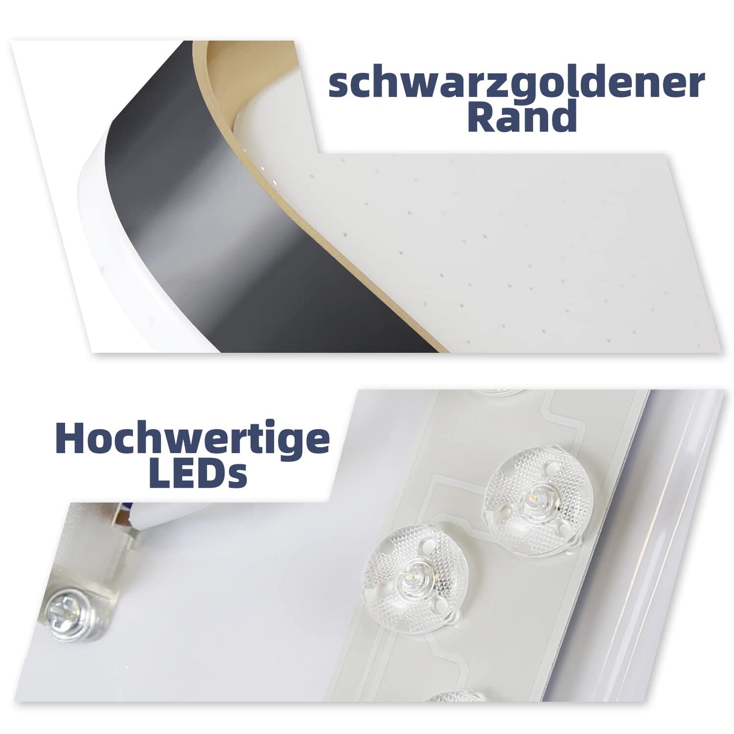 ZMH LED Deckenleuchte dimmbar Deckenlampe Wohnzimmer - 32W Flurlampe Modern Sternenhimmel Schlafzimmerlampe 30cm mit Fernbedienung Quadratisch K¨¹chenlampe in Schwarz Gold inkl. Memoryfunktion f¨¹r B¨¹ro