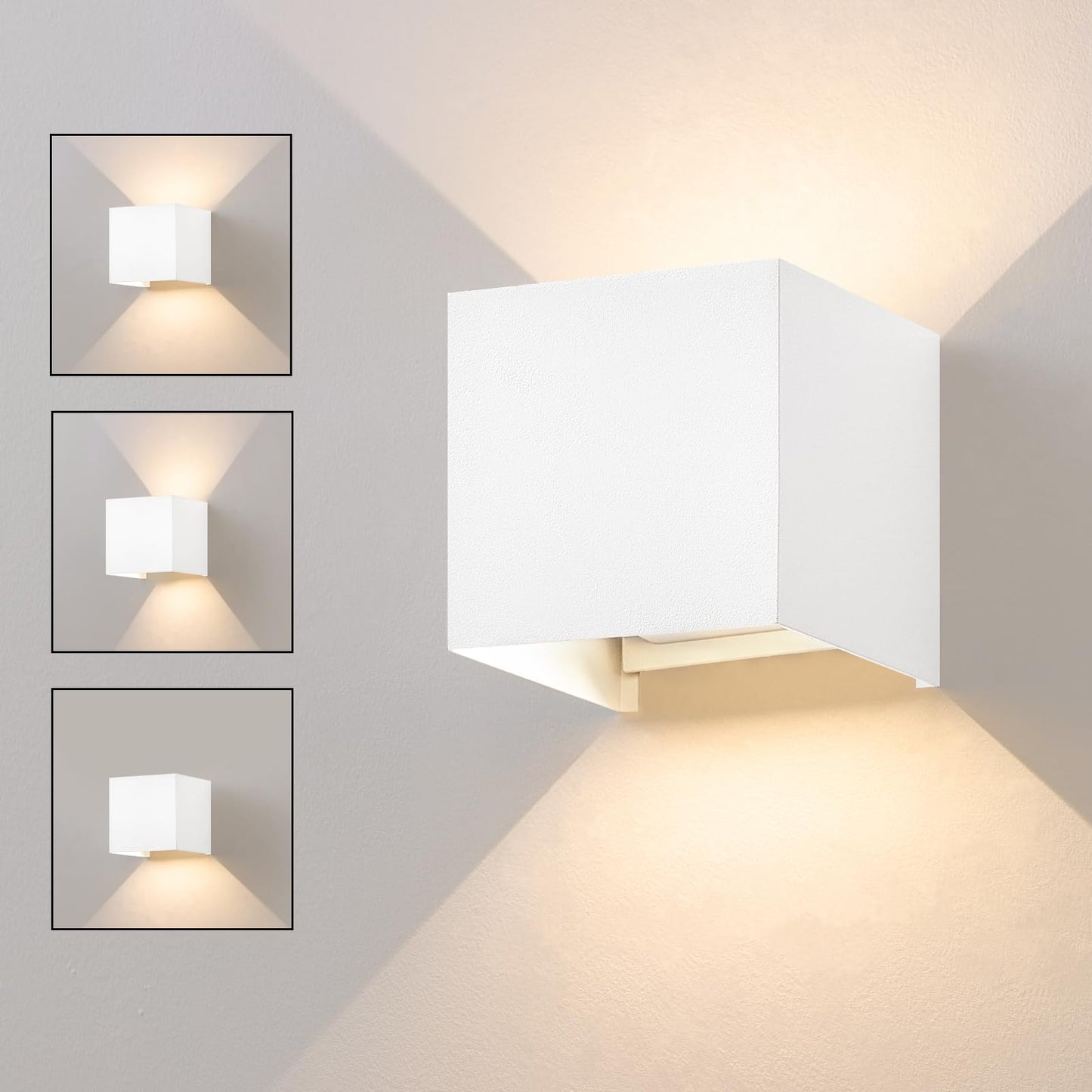 ZMH LED Wandleuchte Aussen Wandlampe - Up Down Au?enwandleuchten Wei? innen Wandbeleuchtung Au?enlampe Wand 5W IP65 Wasserdicht aus Metall 3000K Au?enleuchte Wandstrahler f¨¹r Hauswand Flur Garten