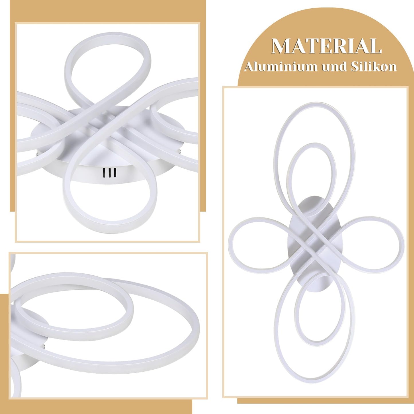ZMH Deckenlampe LED Deckenleuchte Dimmbar - Wohnzimmerlampe Gro? 100cm Wohnzimmer 90W Modern Wei? Schlafzimmerlampe Schlafzimmer mit Fernbedienung Design Deckenbeleuchtung f¨¹r Esszimmer B¨¹ro K¨¹che