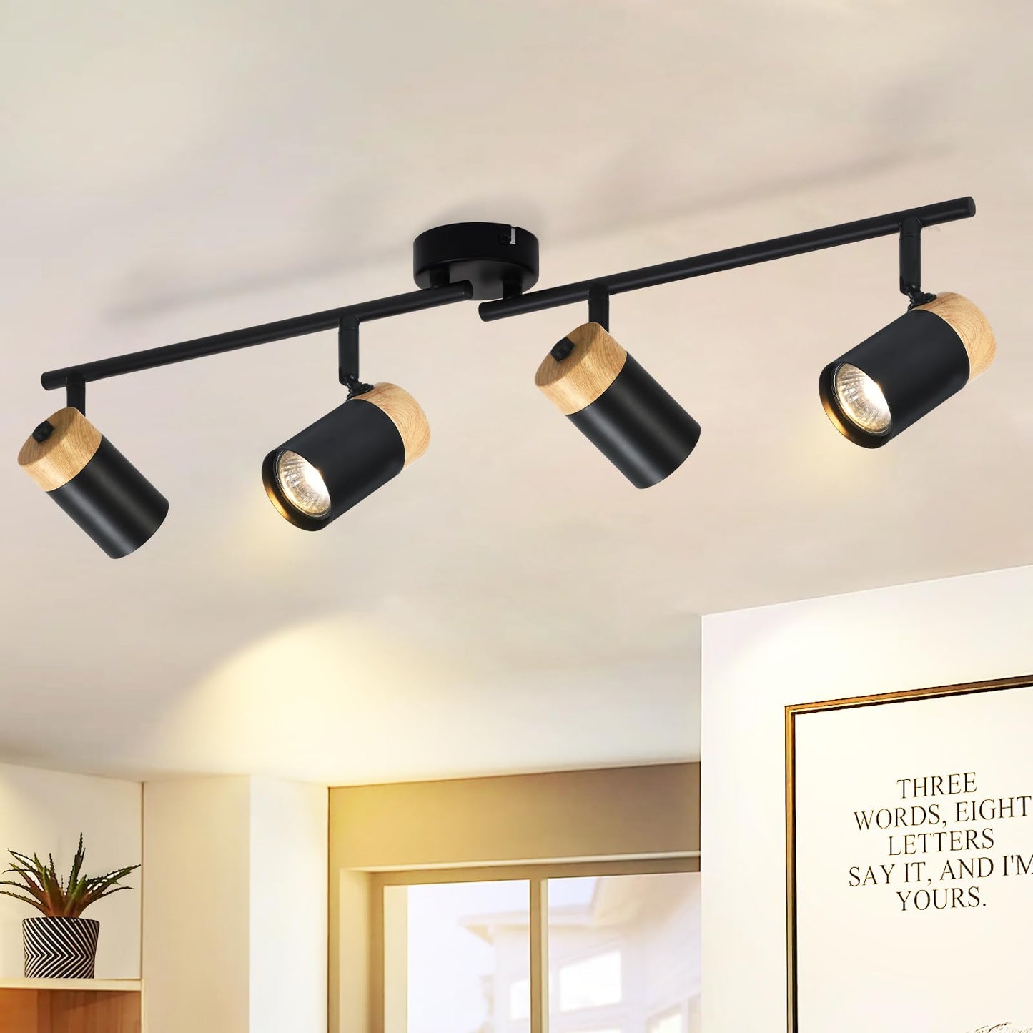 ZMH chte- Deckenlampe 4 Flammig GU10 LED Schwenkbar 330¡ã Spotleuchte f¨¹r Wohnzimmer Schlafzimmer K¨¹che kinderzimmer Ohne Leuchtmittel