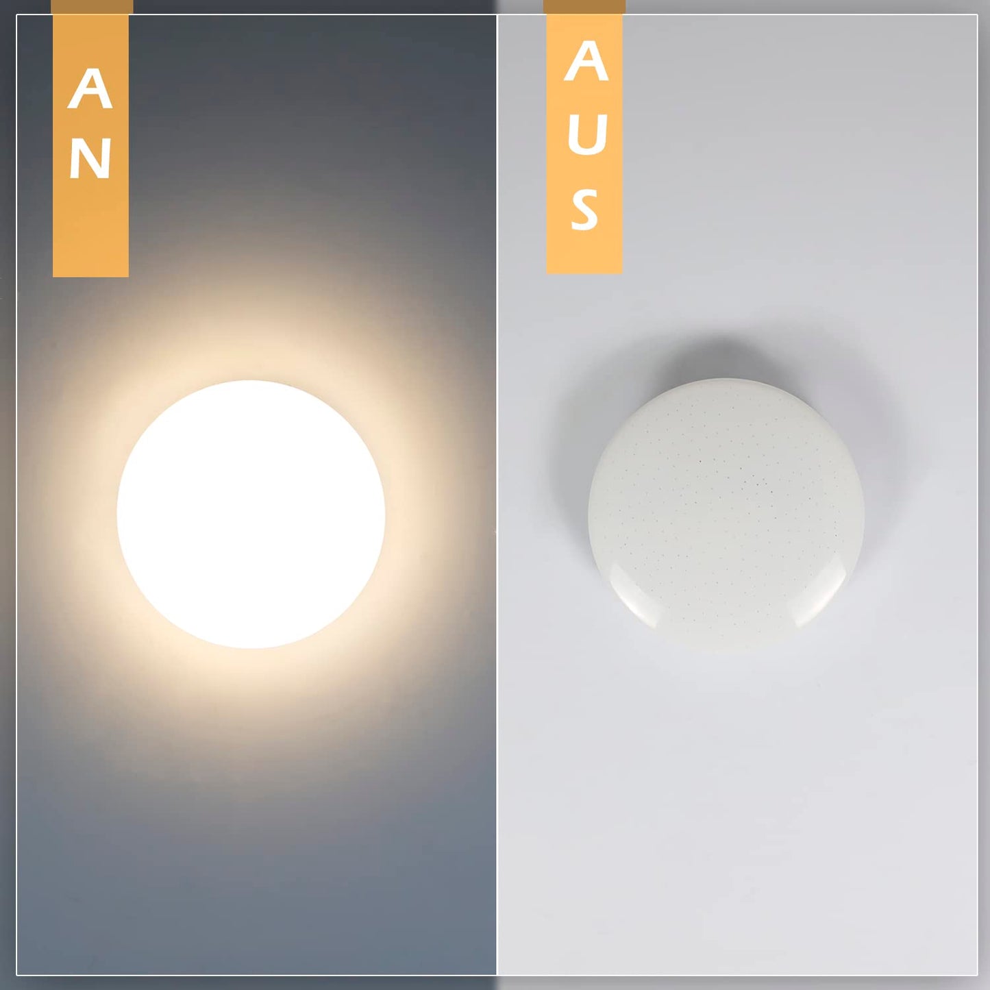 ZMH Deckenlampe LED Deckenleuchte Schlafzimmer - 15W Schlafzimmerlampe Sternenhimmel Warmweiß Ø21cm Küchenlampe Klein Flurlampe Rund Küche Deckenbeleuchtung Sternendekor für Flur Kinderzimmer