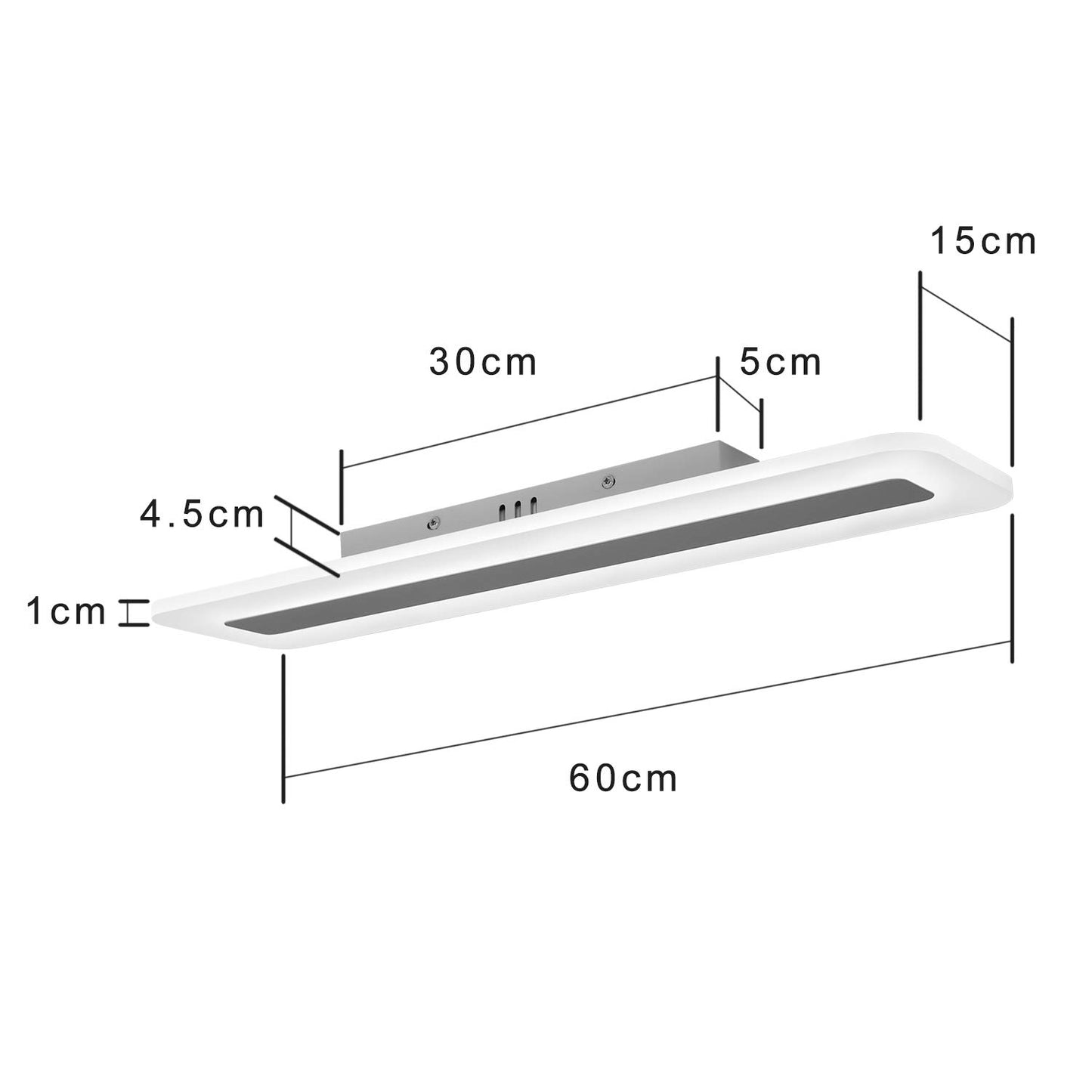 ZMH LED Deckenleuchte Deckenlampe Panel - Wohnzimmerlampe Dimmbar 60CM B¨¹rolampe Modern mit Fernbedienung Schlafzimmerlampe Flach K¨¹chenlampe Acryl Wei? Lang f¨¹r Flur Wohnzimmer Schlafzimmer B¨¹ro