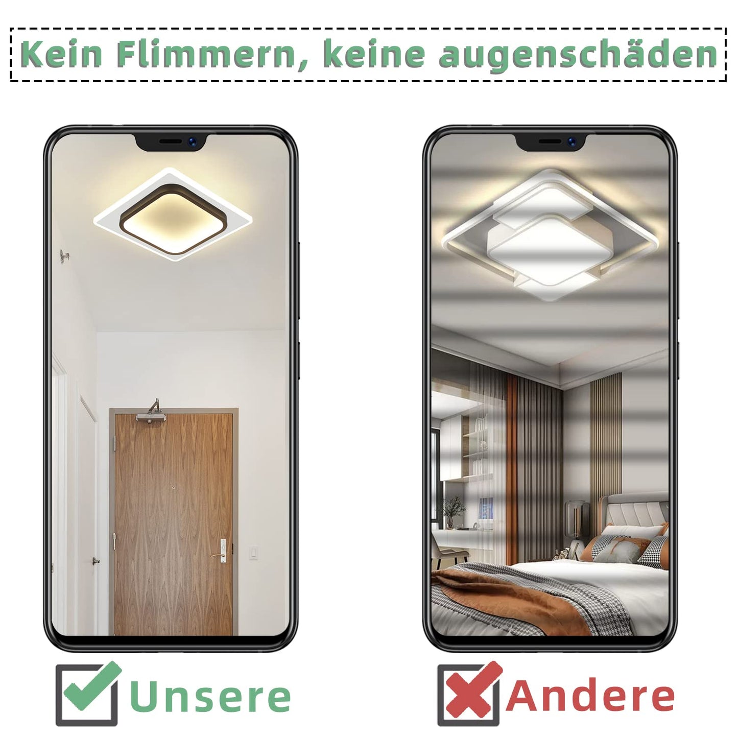 ZMH LED Deckenlampe Schlafzimmer Modern Deckenleuchte - Warmwei? Flurlampe Schwarz Schlafzimmerlampe 16W Acryl Wohnzimmerlampe Klein Design K¨¹chenlampe f¨¹r Flur Wohnzimmer Kinderzimmer K¨¹che