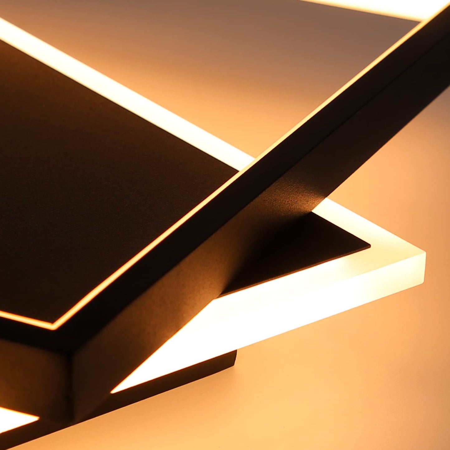ZMH Deckenlampe LED Deckenleuchte Wohnzimmer: 44W Wohnzimmerlampe Schwarz Schlafzimmerlampe dimmbar mit Fernbedienung Modern Design K¨¹chenlampe Deckenbeleuchtung aus Metall f¨¹r Esszimmer B¨¹ro