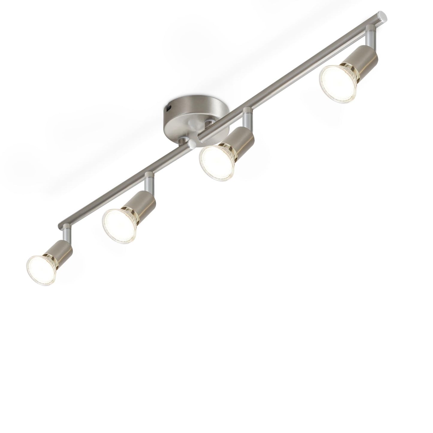 ZMH LED Deckenstrahler 4 Flammig Wohnzimmer - Deckenleuchte Modern Deckenlampe GU10 Deckenspot Schwenkbar 330¡ãDrehbar Spot Strahler Lampe Edelstahl Decke Schlafzimmer innen Ohne Leuchtmittel