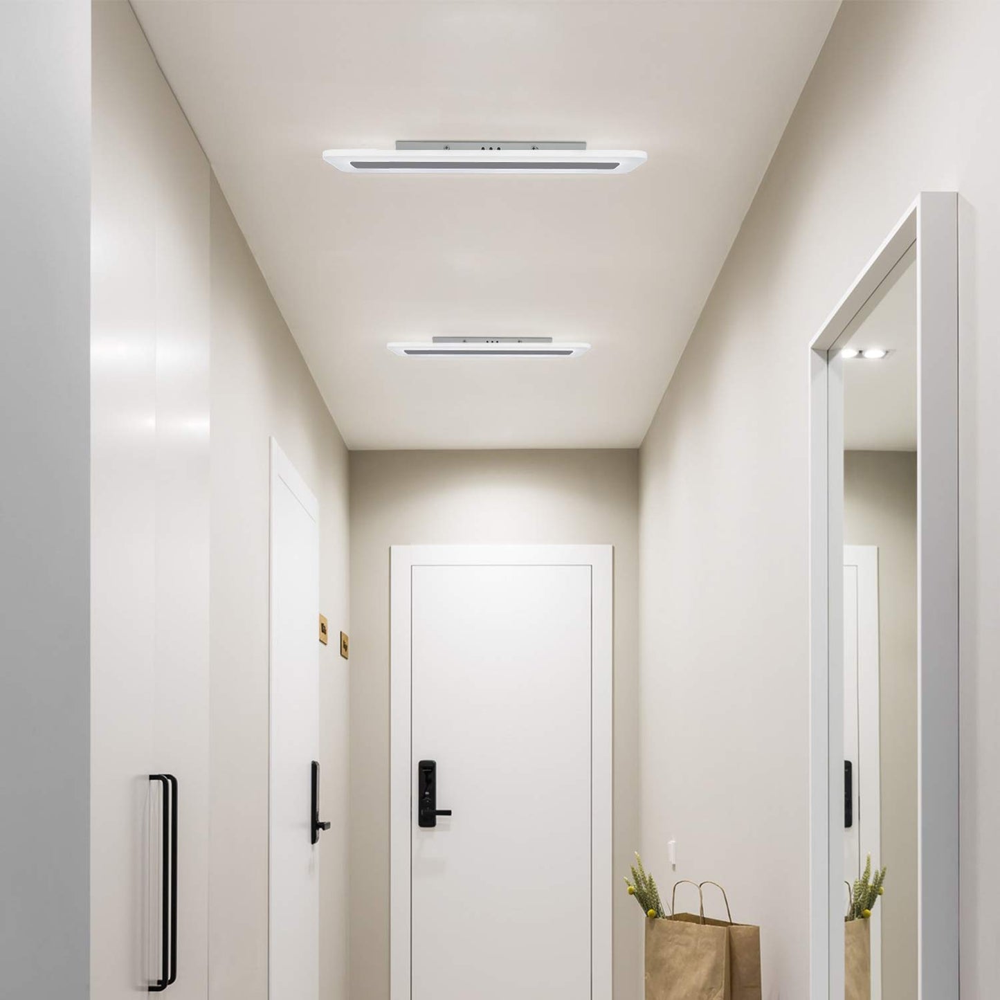 ZMH LED Deckenleuchte Deckenlampe Panel - Wohnzimmerlampe Dimmbar 60CM B¨¹rolampe Modern mit Fernbedienung Schlafzimmerlampe Flach K¨¹chenlampe Acryl Wei? Lang f¨¹r Flur Wohnzimmer Schlafzimmer B¨¹ro