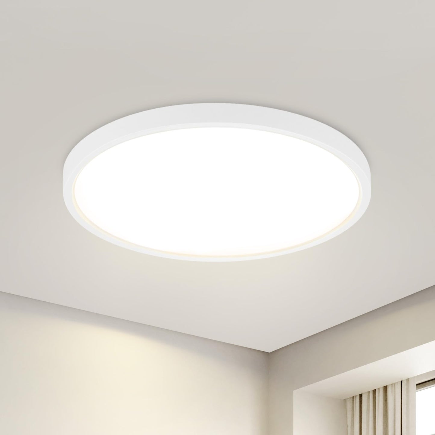 ZMH Deckenlampe LED Deckenleuchte Schlafzimmer - Schlafzimmerlampe Flach Badezimmerlampe ?22cm K¨¹che Badezimmer Deckenbeleuchtung 15W K¨¹chenlampe IP44 Flurlampe Rund Badlampe Warmwei? f¨¹r Bad Flur