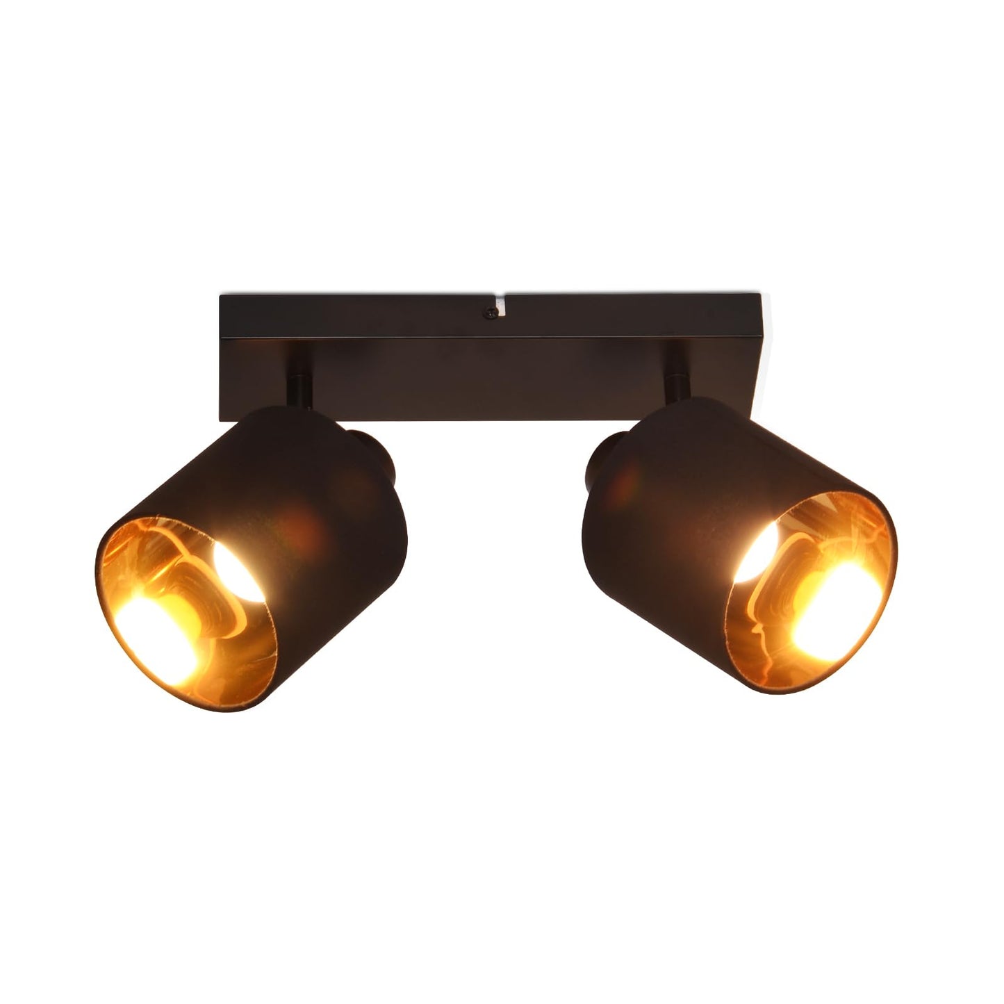 ZMH Deckenlampe 2 Flammig Deckenstrahler Schwarz - Deckenleuchte Vintage Deckenspot E14 Flurlampe Schwenkbar 350¡ã MAX.25W Stoffschrim f¨¹r Wohnzimmer Schlafzimmer K¨¹che Ohne Leuchtmittel