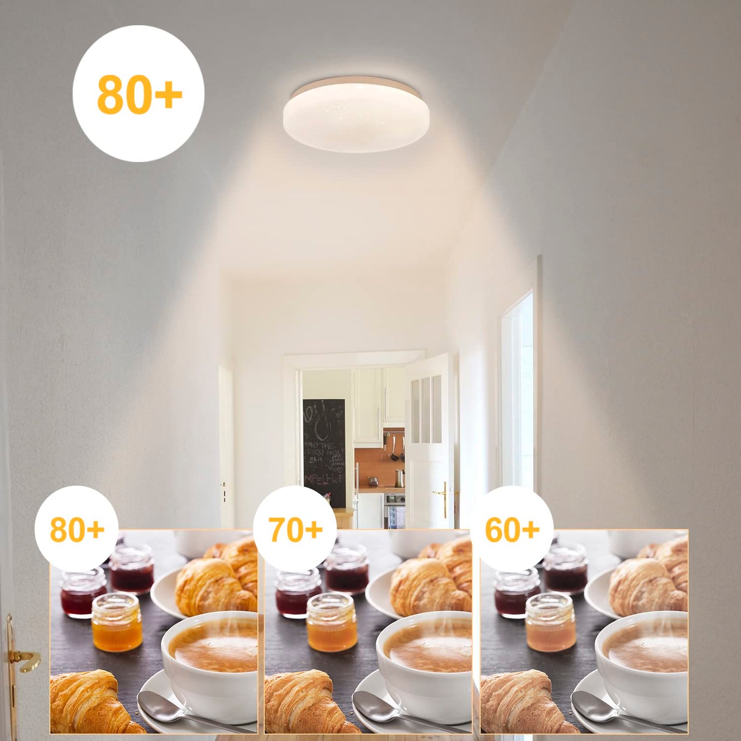 ZMH Deckenlampe LED Deckenleuchte Schlafzimmer - 15W Schlafzimmerlampe Sternenhimmel Warmweiß Ø21cm Küchenlampe Klein Flurlampe Rund Küche Deckenbeleuchtung Sternendekor für Flur Kinderzimmer