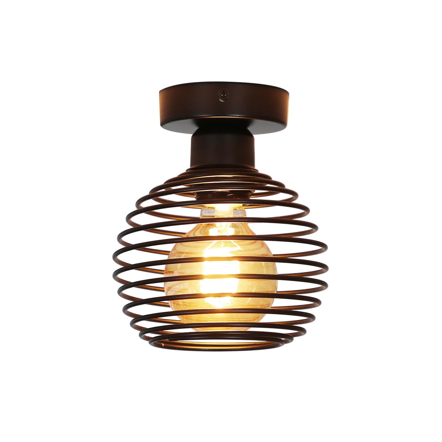ZMH Deckenlampe Vintage Deckenleuchte Flur - 2ER Retro Flurlampe Industrial Schlafzimmerlampe Schwarz Metall Lampenschirm K¨¹chenlampe E27 Fassung max.40W Deckenbeleuchtung f¨¹r Gang Schlafzimmer K¨¹che