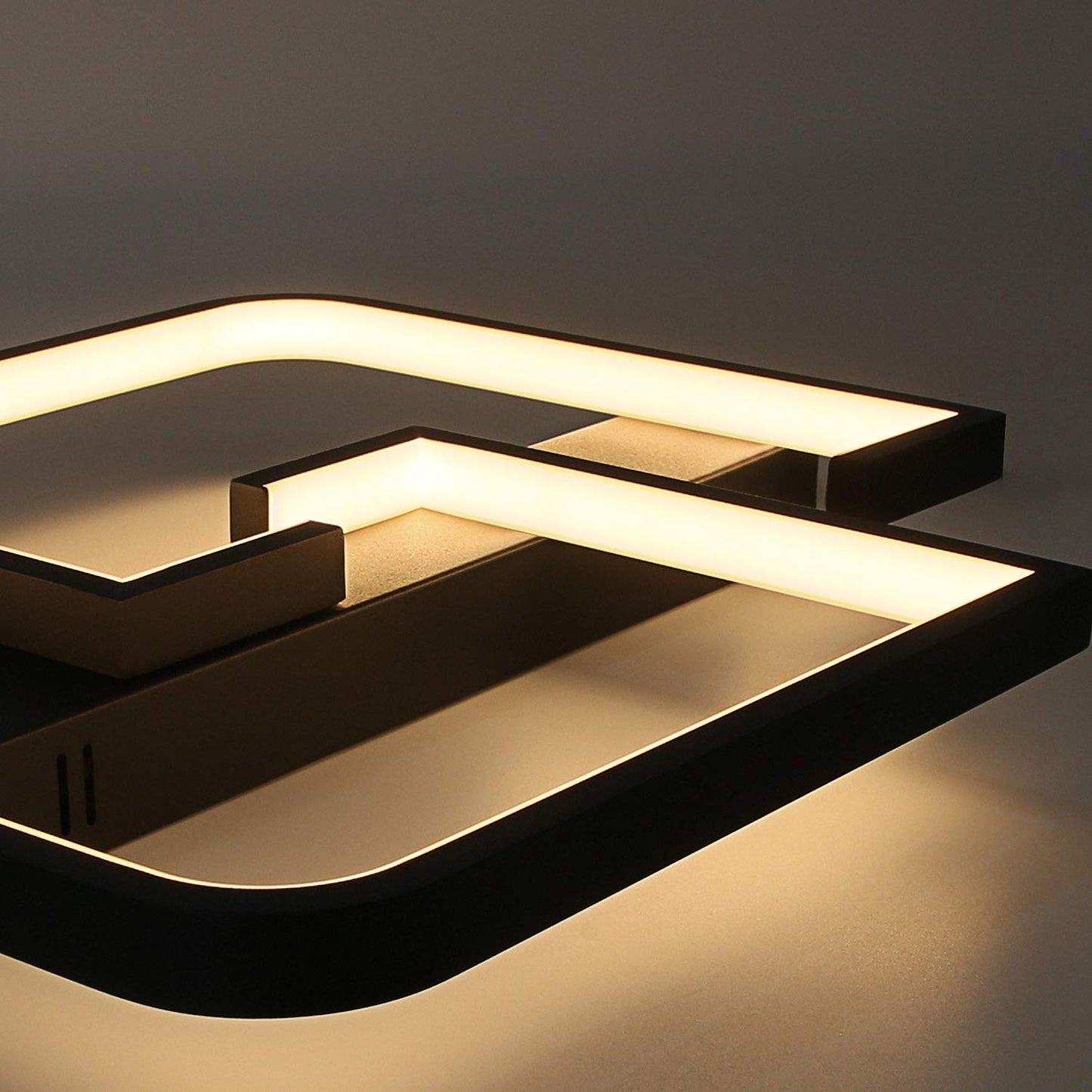ZMH Deckenlampe LED 35W Schwarze Wohnzimmerlampe dimmbar mit Fernbedienung Modern Design Schlafzimmerlampe Esstischlampe B¨¹rolampe Flurlampe