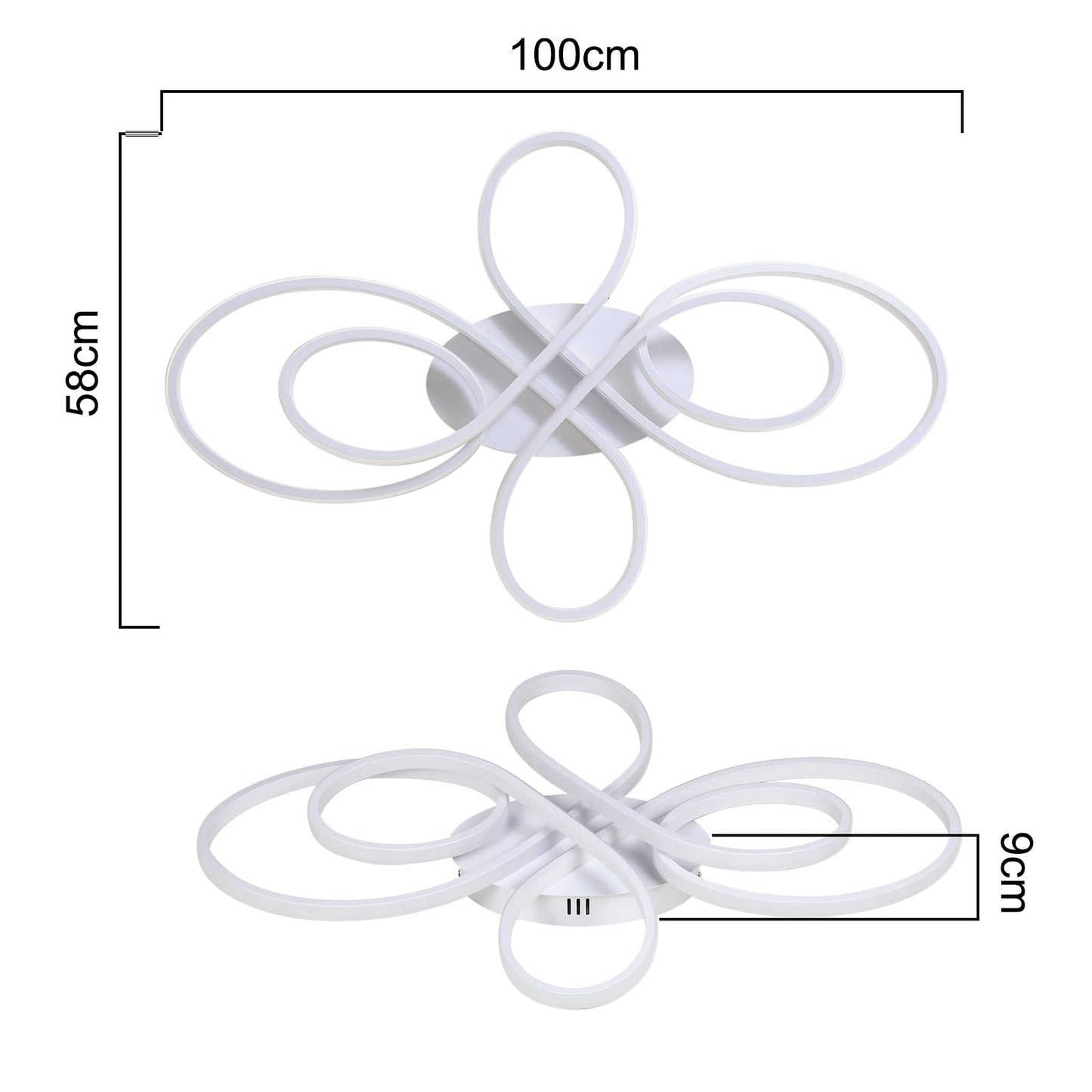 ZMH Deckenlampe LED Deckenleuchte Dimmbar - Wohnzimmerlampe Gro? 100cm Wohnzimmer 90W Modern Wei? Schlafzimmerlampe Schlafzimmer mit Fernbedienung Design Deckenbeleuchtung f¨¹r Esszimmer B¨¹ro K¨¹che