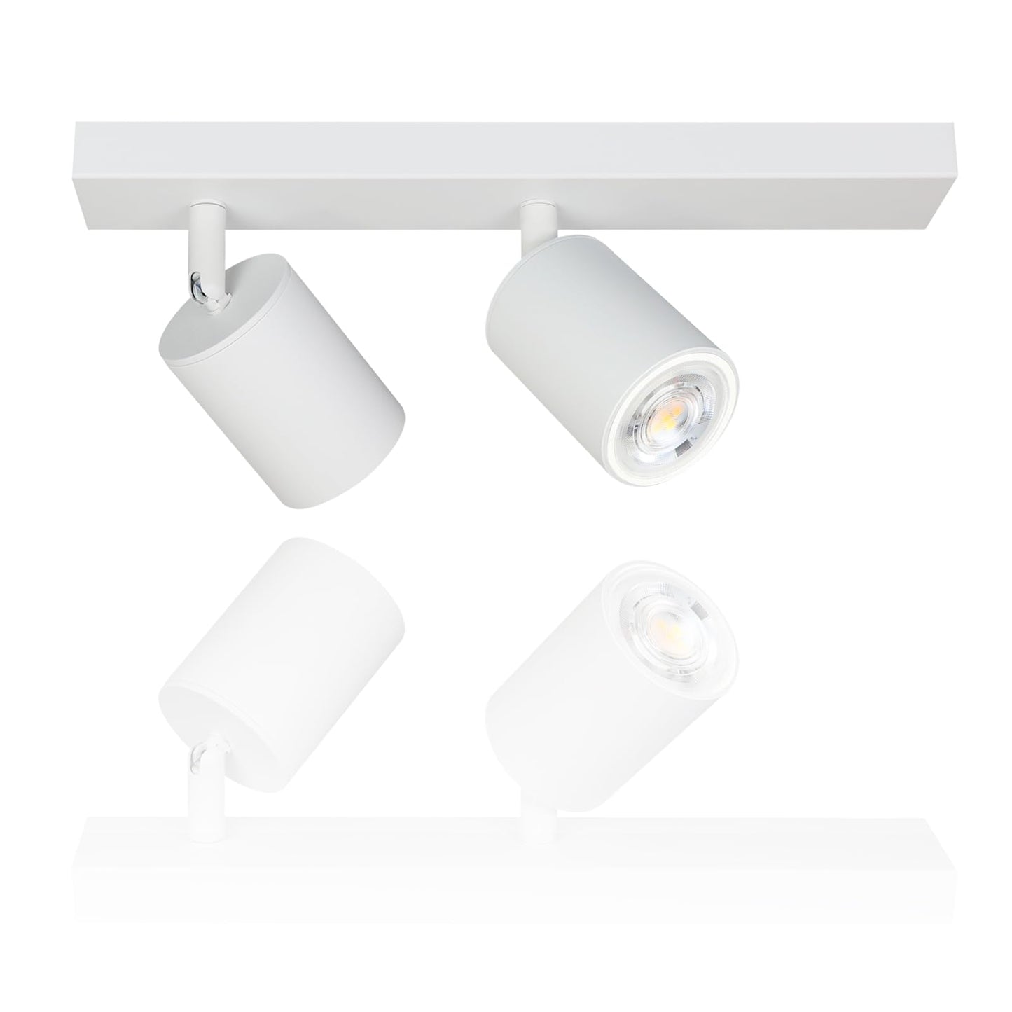 ZMH Deckenlampe 2 Flammig Deckenstrahler Weiss - Flur Deckenleuchte GU10 Modern Deckenspot Schwenkbar 350¡ã MAX.25W Wandstrahler lampe f¨¹r Wohnzimmer Schlafzimmer K¨¹che (ohne Leuchtmittel)