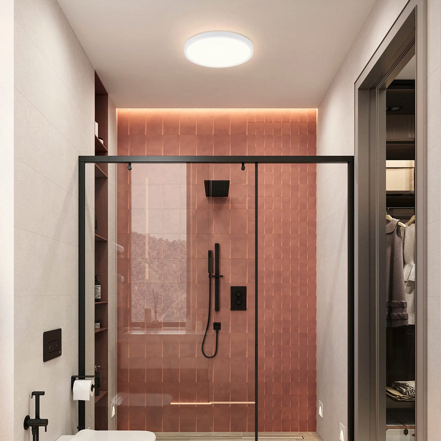 ZMH Deckenlampe LED Deckenleuchte Flach - 2ER Badezimmerlampe 15W Neutralwei? ?22cm Badezimmer Deckenbeleuchtung Schlafzimmerlampe IP44 Wasserdicht Badlampe Rund K¨¹chenlampe f¨¹r Bad Schlafzimmer Flur