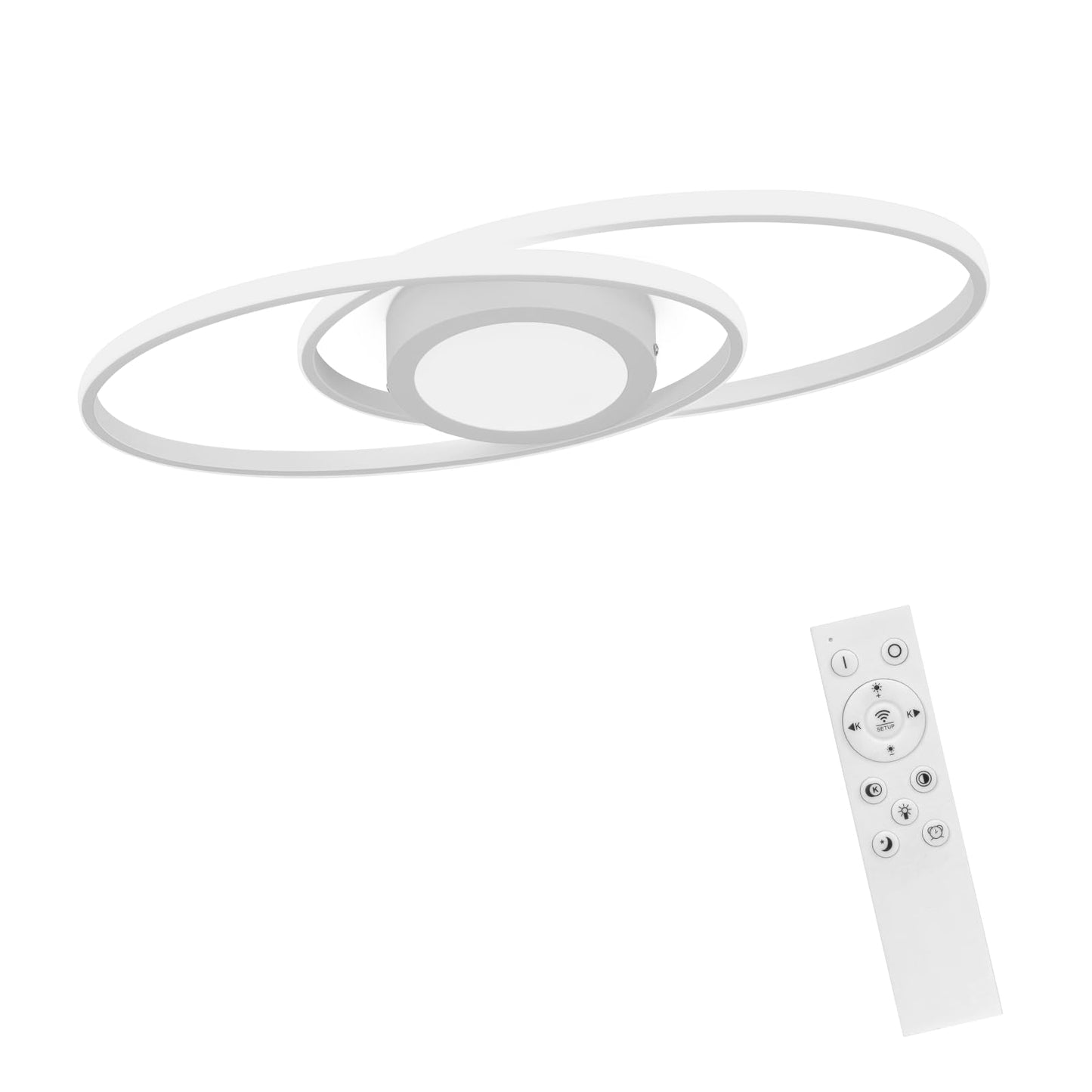 ZMH LED Deckenleuchte Flach Wohnzimmer - Wohnzimmerlampe 48W Dimmbar Deckenlampe Metall Schlafzimmerlampe Wei? mit Fernbedienung 3000K-6500K Modern f¨¹r Schlafzimmer Kinderzimmer B¨¹ro Balkon