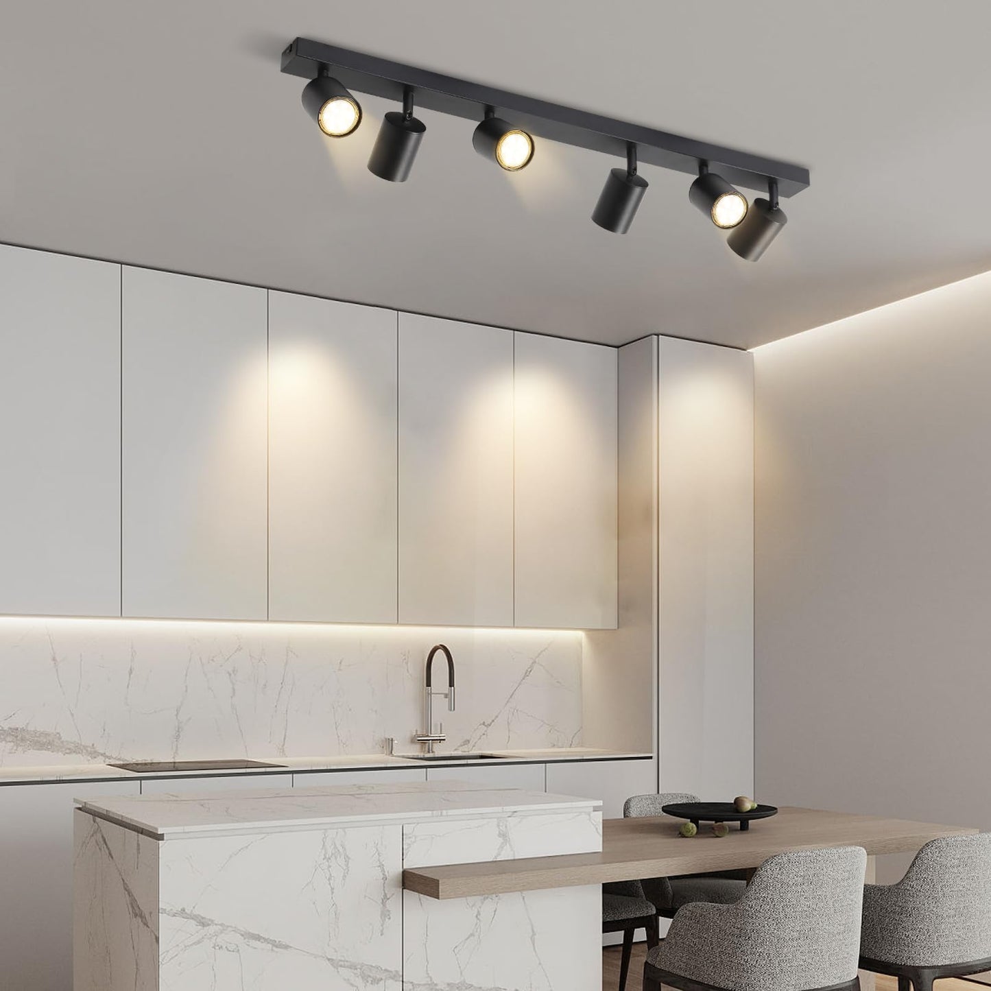 ZMH LED Deckenleuchte Schwarz Deckenstrahler: GU10 Deckenlampe Spots 6 Flammig 330¡ãSchwenkbar Deckenspots Modern Flurlampe Industrial Wandstrahler f¨¹r Wohnzimmer Schlafzimmer K¨¹che Ohne Leuchtmittel